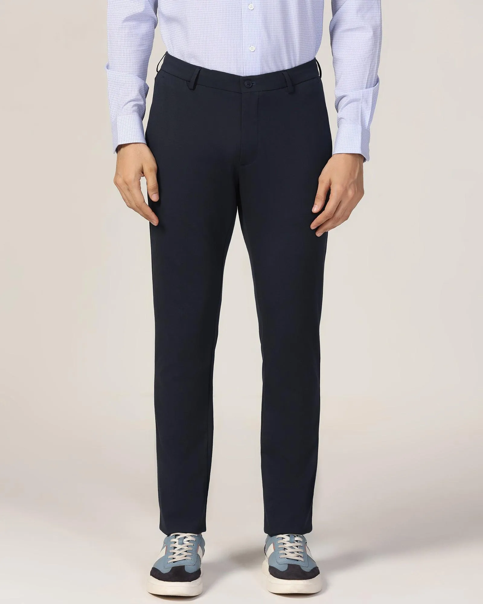 TechPro Slim Fit B-91 Casual Dark Navy Solid Khakis - Ziea Tough Stretch Multi Pocket Configuration