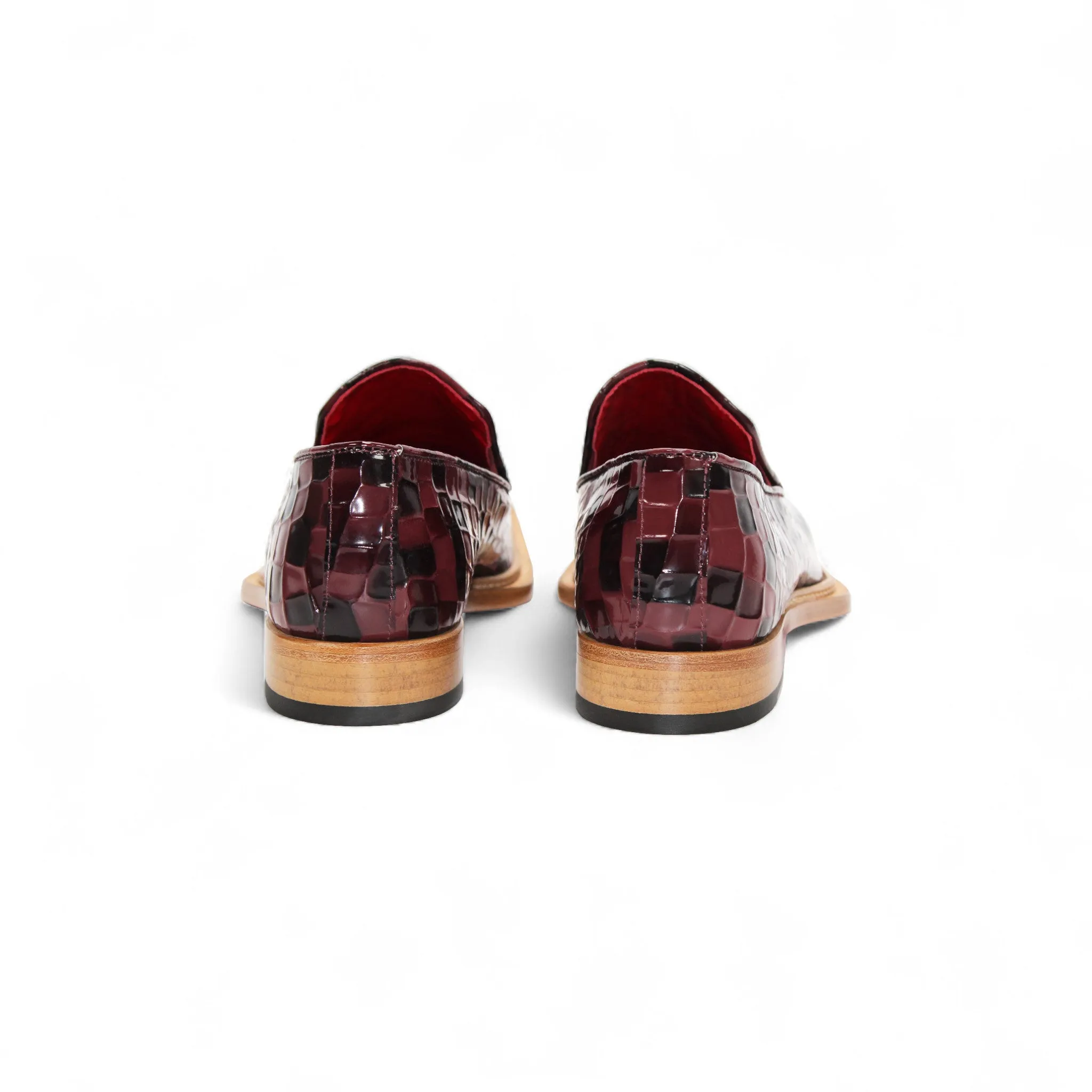 Durable Build Emilio Franco Couture "Narciso" Burgundy Combo Shoes