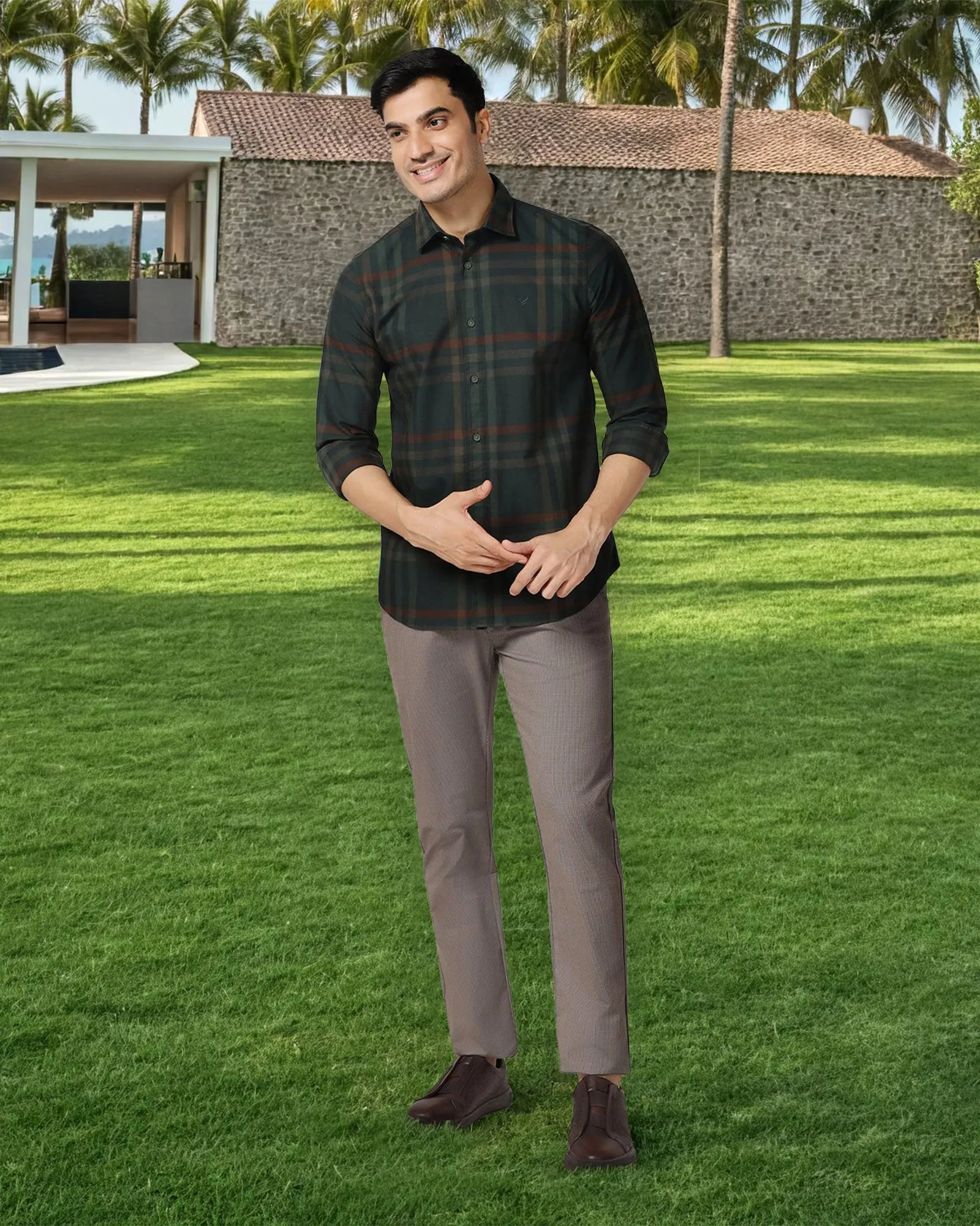 Comfort Stretch Comfy Waistband Slim Comfort B-95 Casual Mouse Printed Khakis - Bai