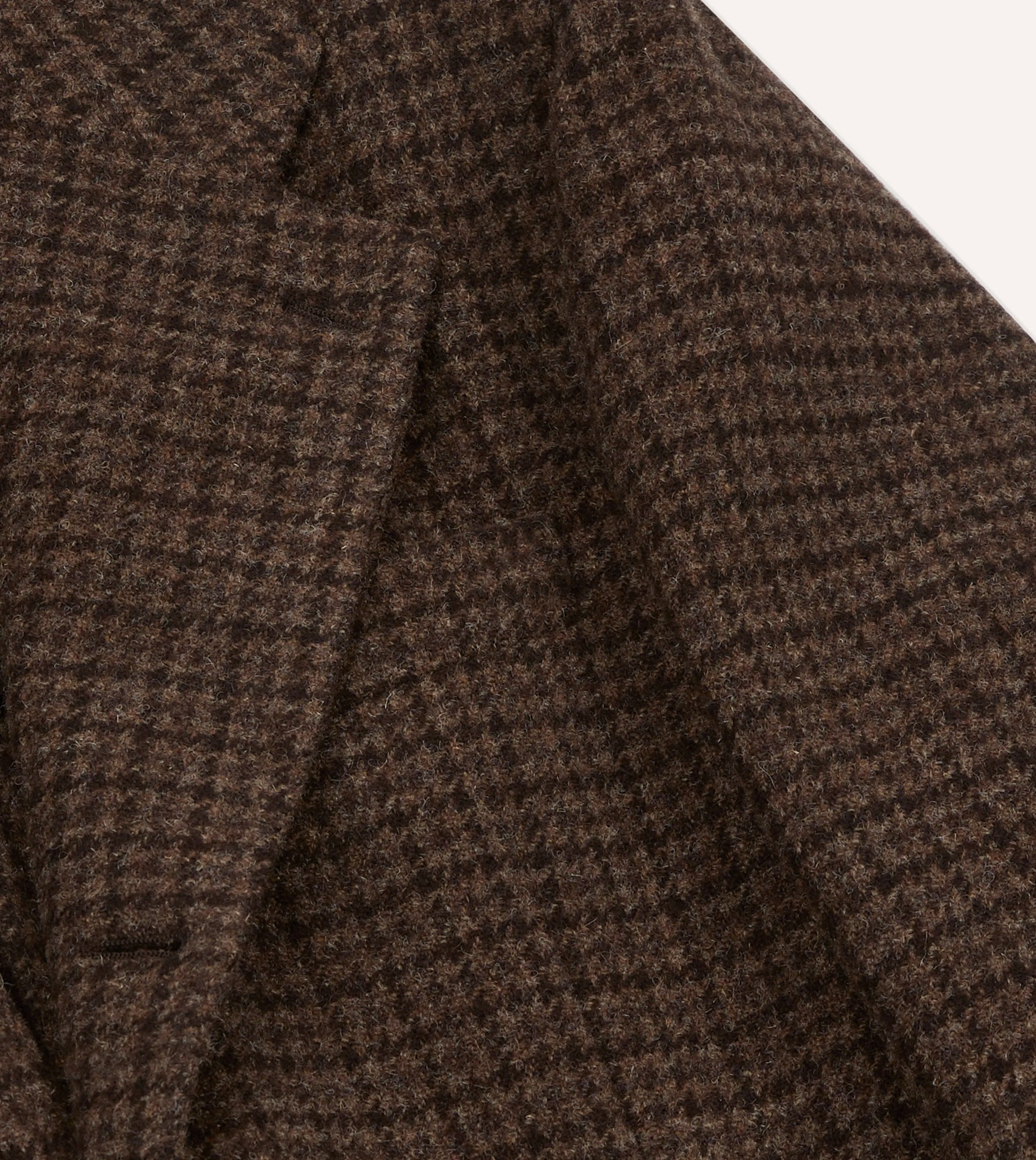 Brown Houndstooth Check Tweed Blazer Soft Cover