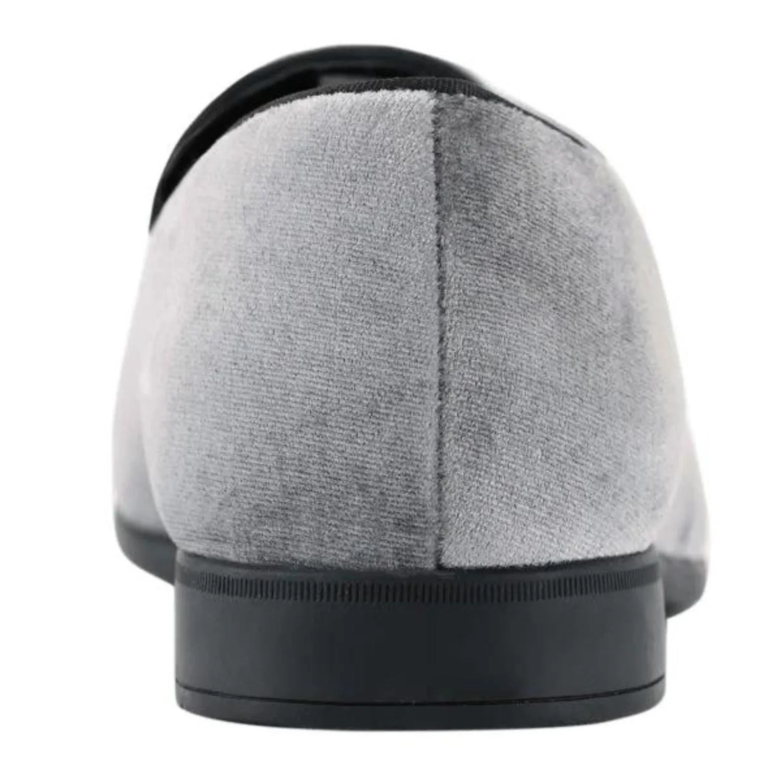 Silhouette Shadows: Charcoal Grey Smoking Slip-On Loafer Shoes Grip Clear