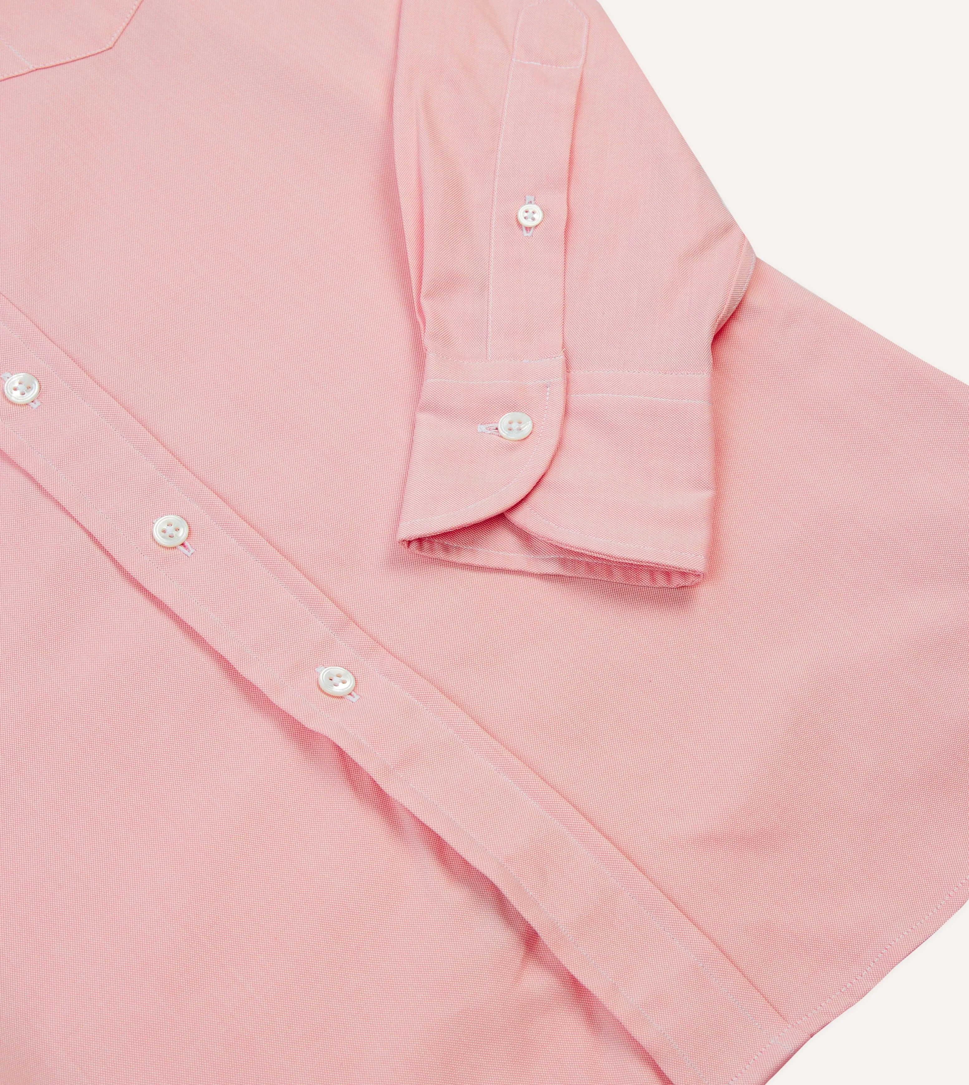 Neutral Tone Pink Pinpoint Oxford Cotton Cloth Button-Down Shirt