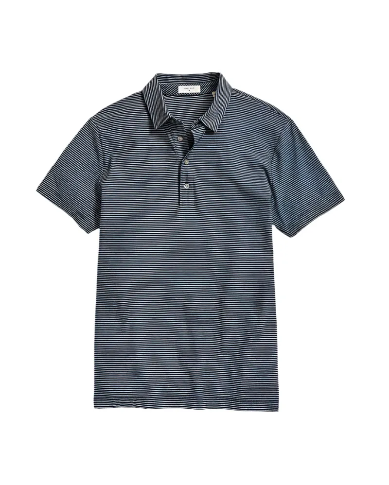 Global Glow Stripe Pensacola Polo - Carbon Blue/Silver