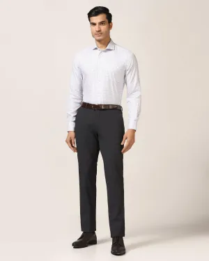 Soft Waistband Functional Fashion Slim Fit B-91 Formal Black Textured Trouser - Ace