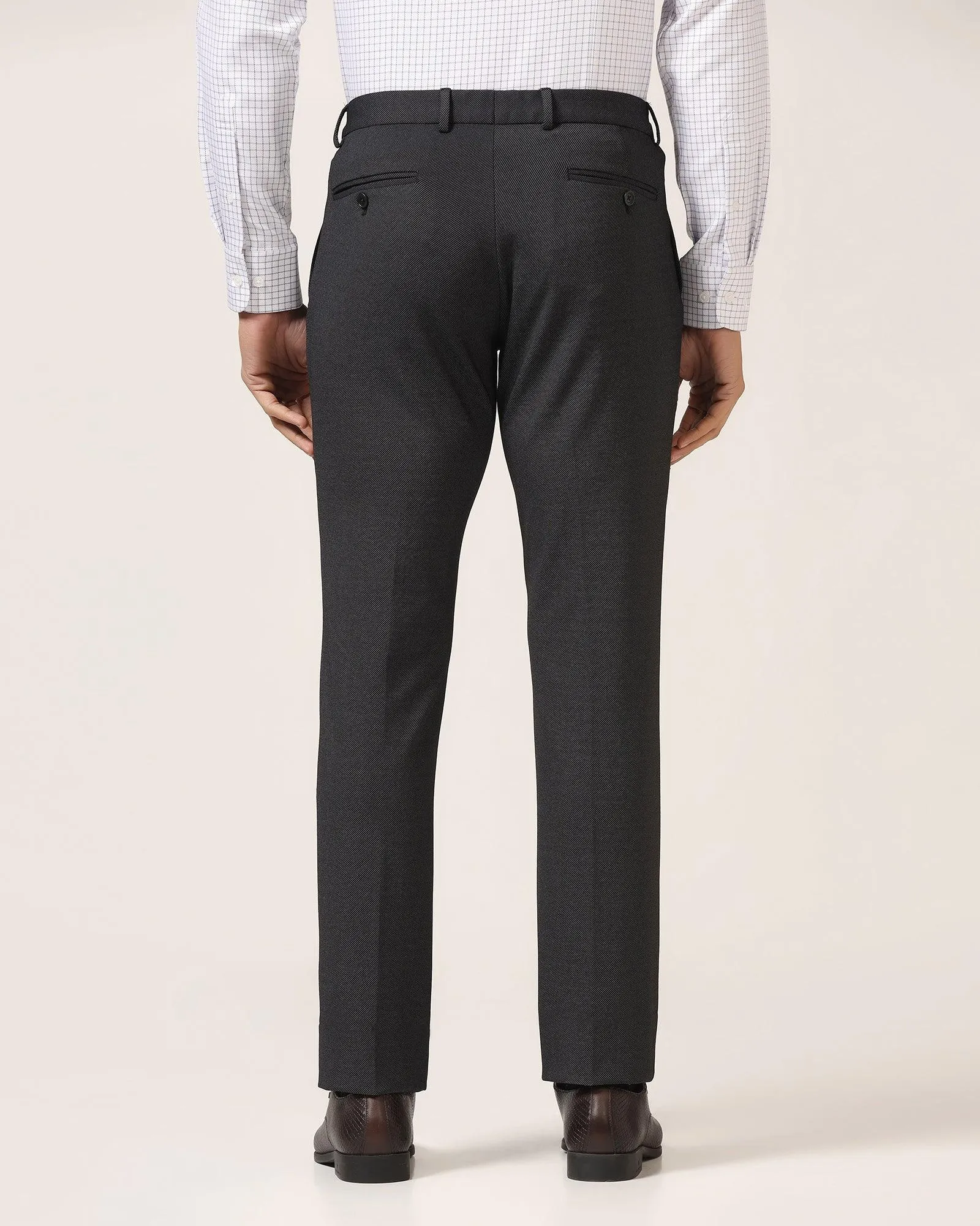Slim Fit B-91 Formal Black Textured Trouser - Ace Comfortable Fashion