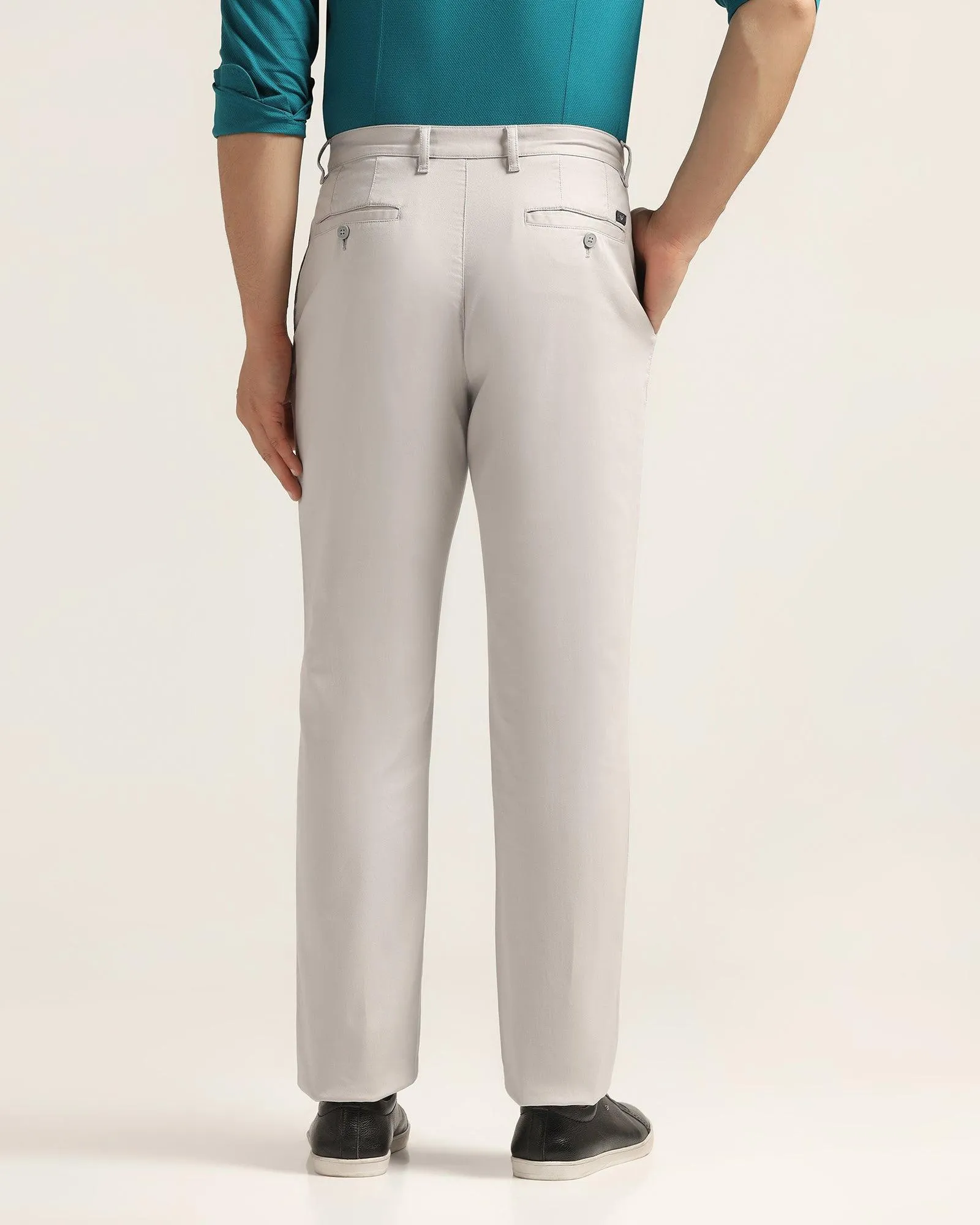 Straight B-90 Casual Grey Textured Khakis - Kros Perfect Design Breathable Mesh Panels