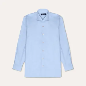 Park Day Lightweight Material Blue End on End Spread Collar Shirt