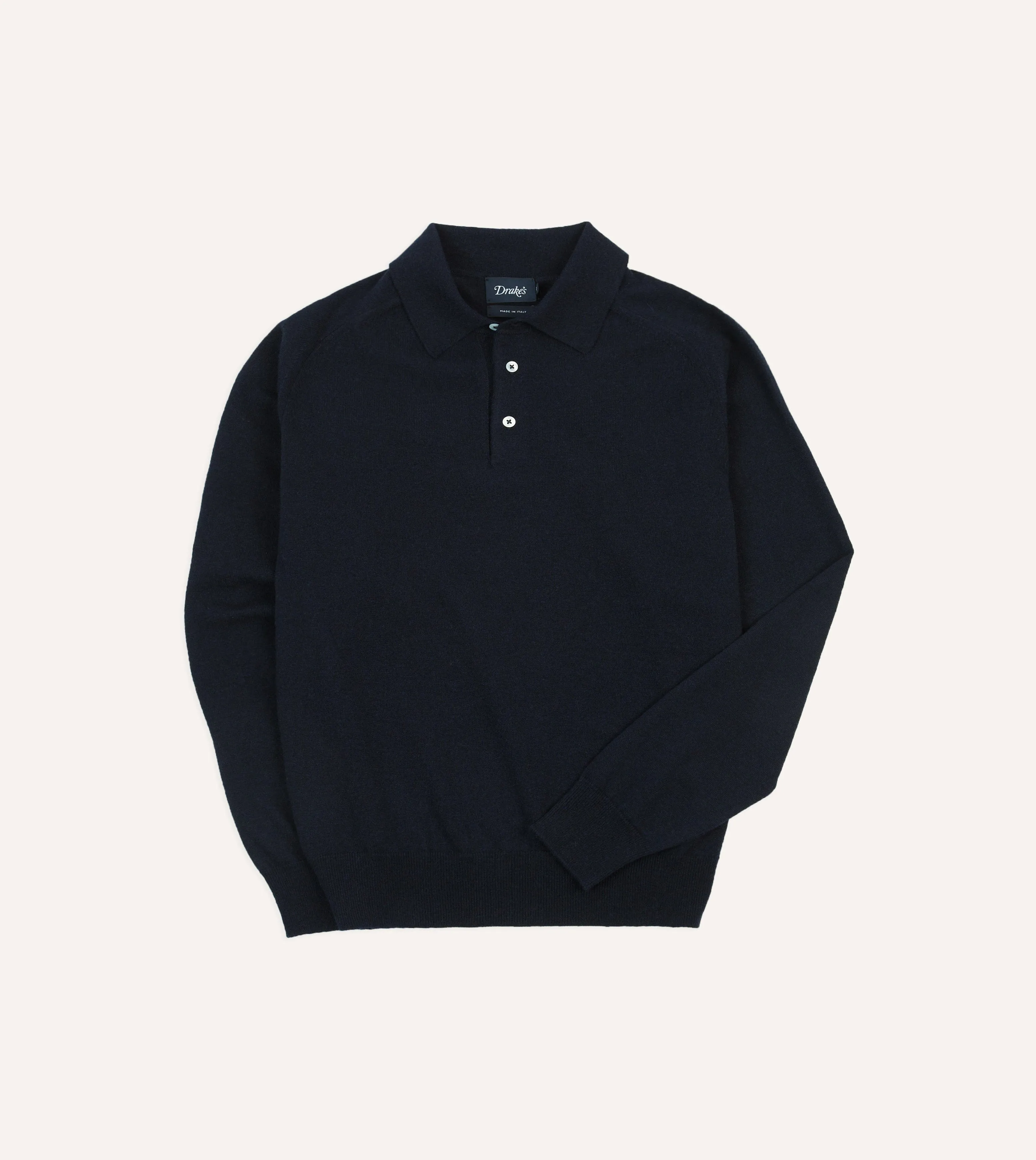 casual fun mesh ventilation Navy Alpaca Wool Knitted Polo