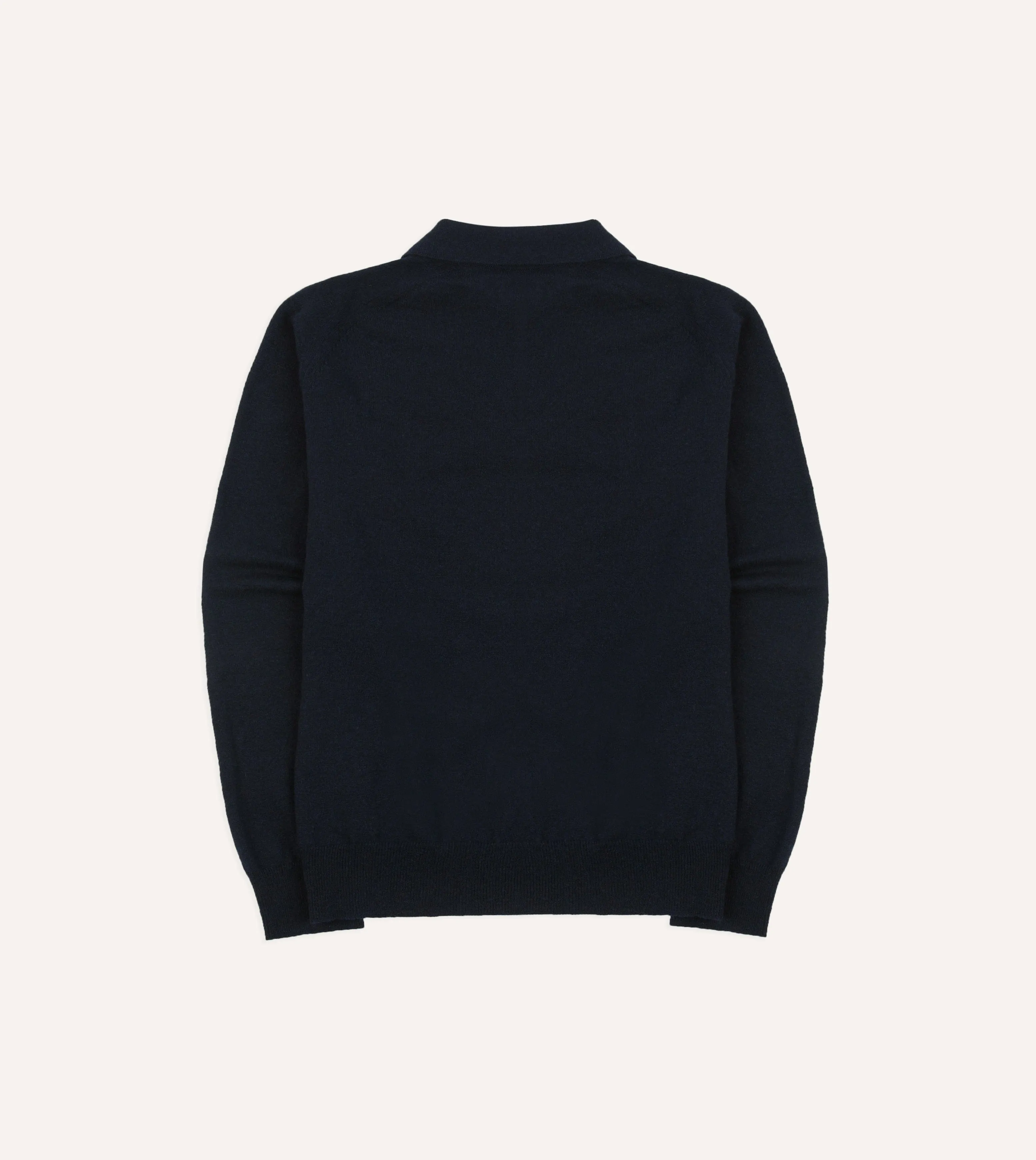 Navy Alpaca Wool Knitted Polo QuickDry Technology UltraSoft Texture