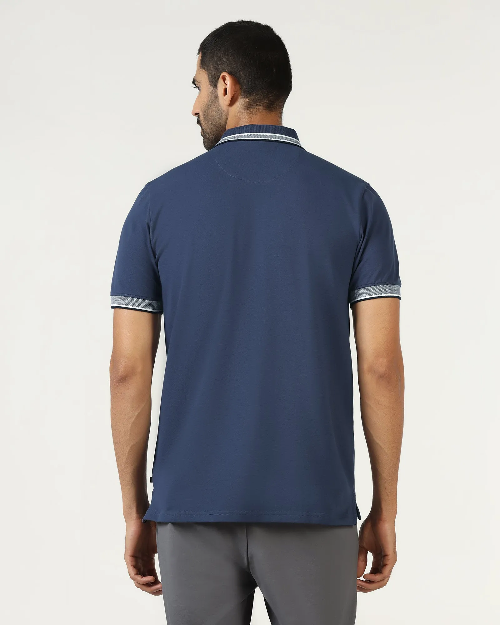 Chic Vibe Mid Blue Solid Polo - Taurus