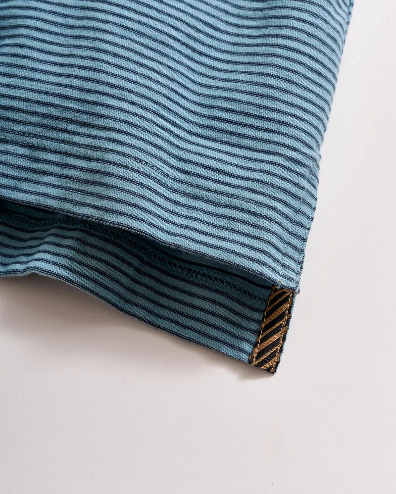 AntiPillingTechnology SoftTouchFinish Striped Pensacola Polo - Steel Blue/Carbon Blue