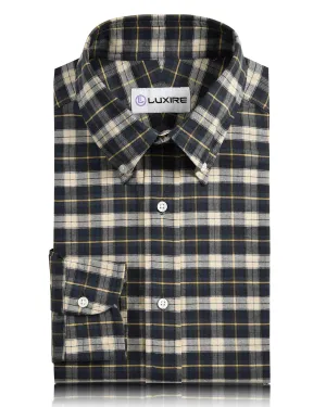 Spark Glow Bottle Green Navy Cream Tartan Checks Shirt