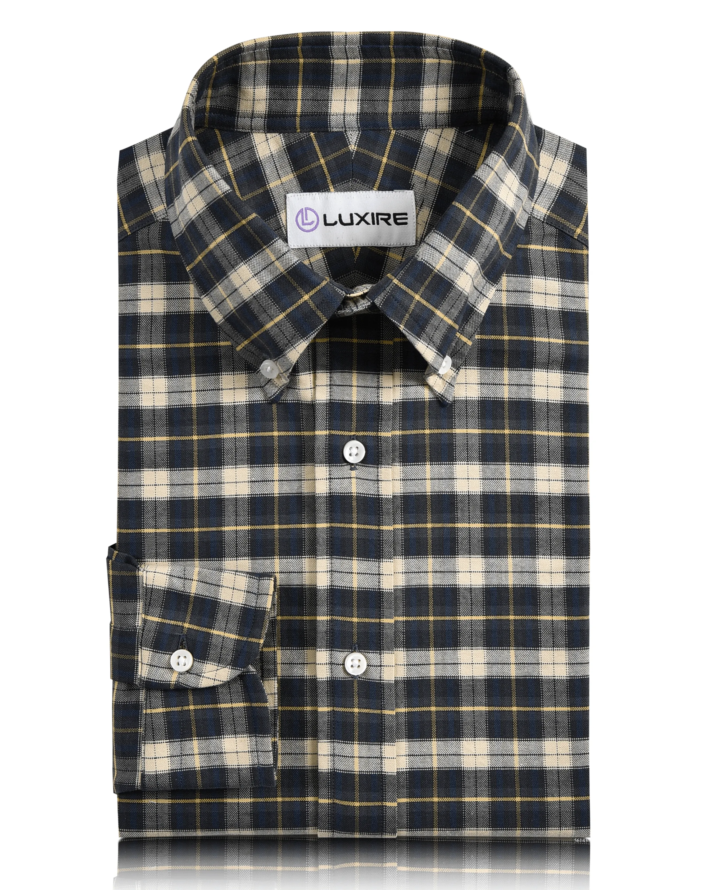 Spark Glow Bottle Green Navy Cream Tartan Checks Shirt