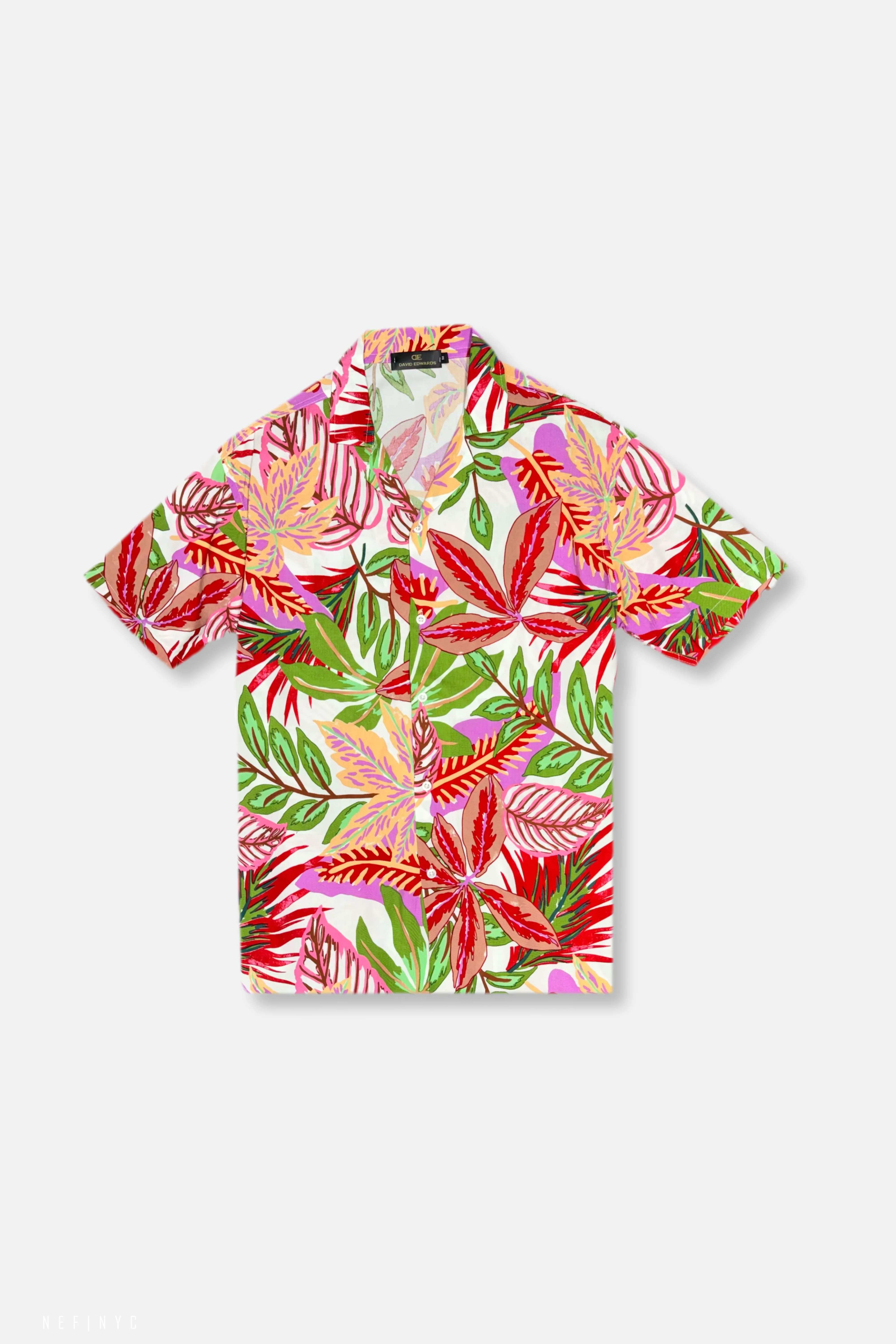 MicroPerforatedTexture Debois Tropical Resort Revere Collar Shirt