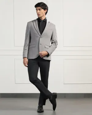 Luxe Formal Grey Textured Blazer - Baleno Versatile Daily Layer