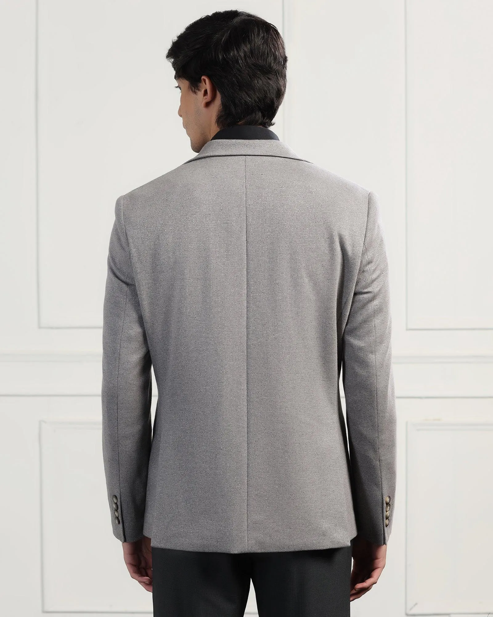 Luxe Formal Grey Textured Blazer - Baleno Primaloft Insulation