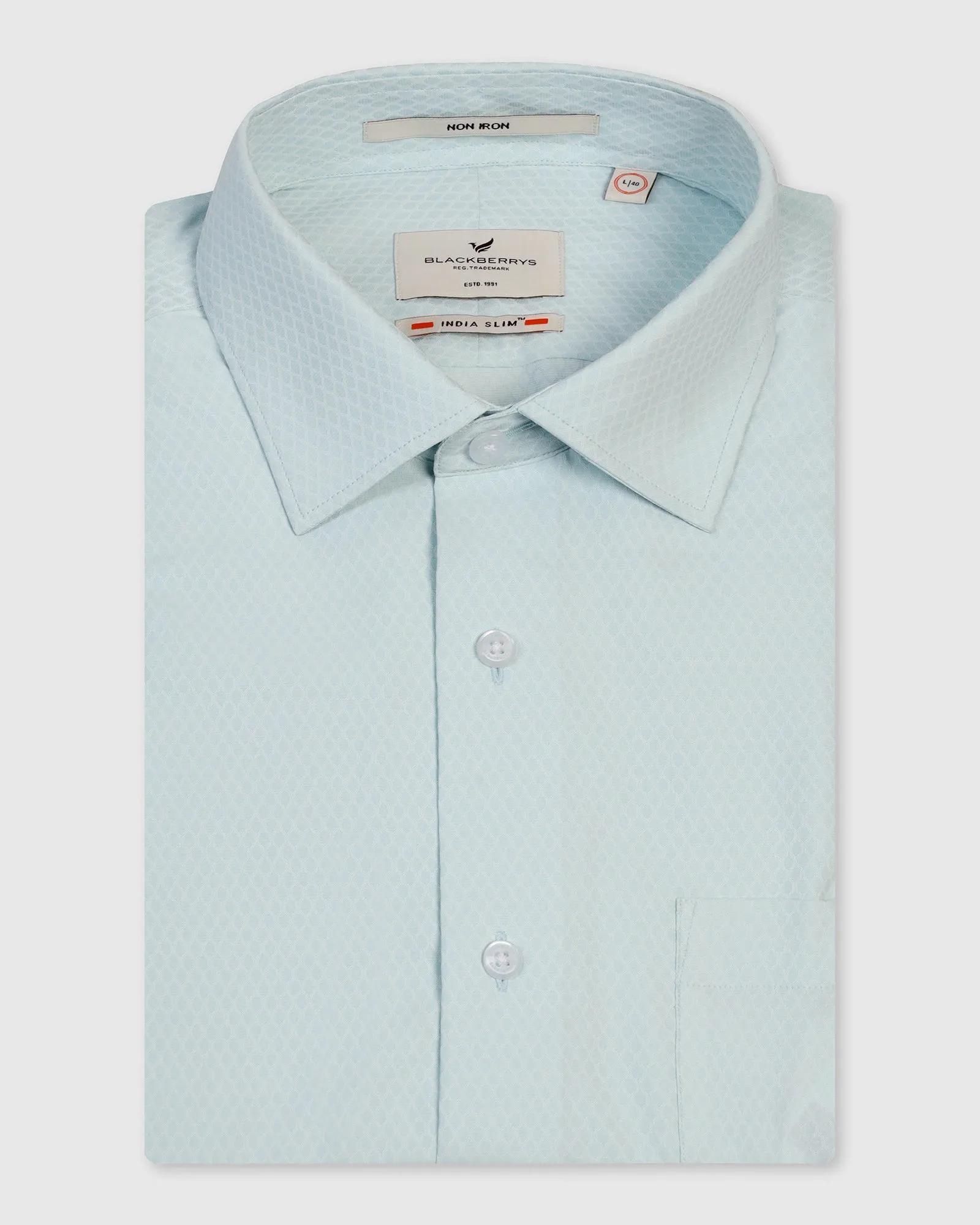 Premium Pima Cotton No Chafe Edging Non Iron Formal Mint Textured Shirt - Wren