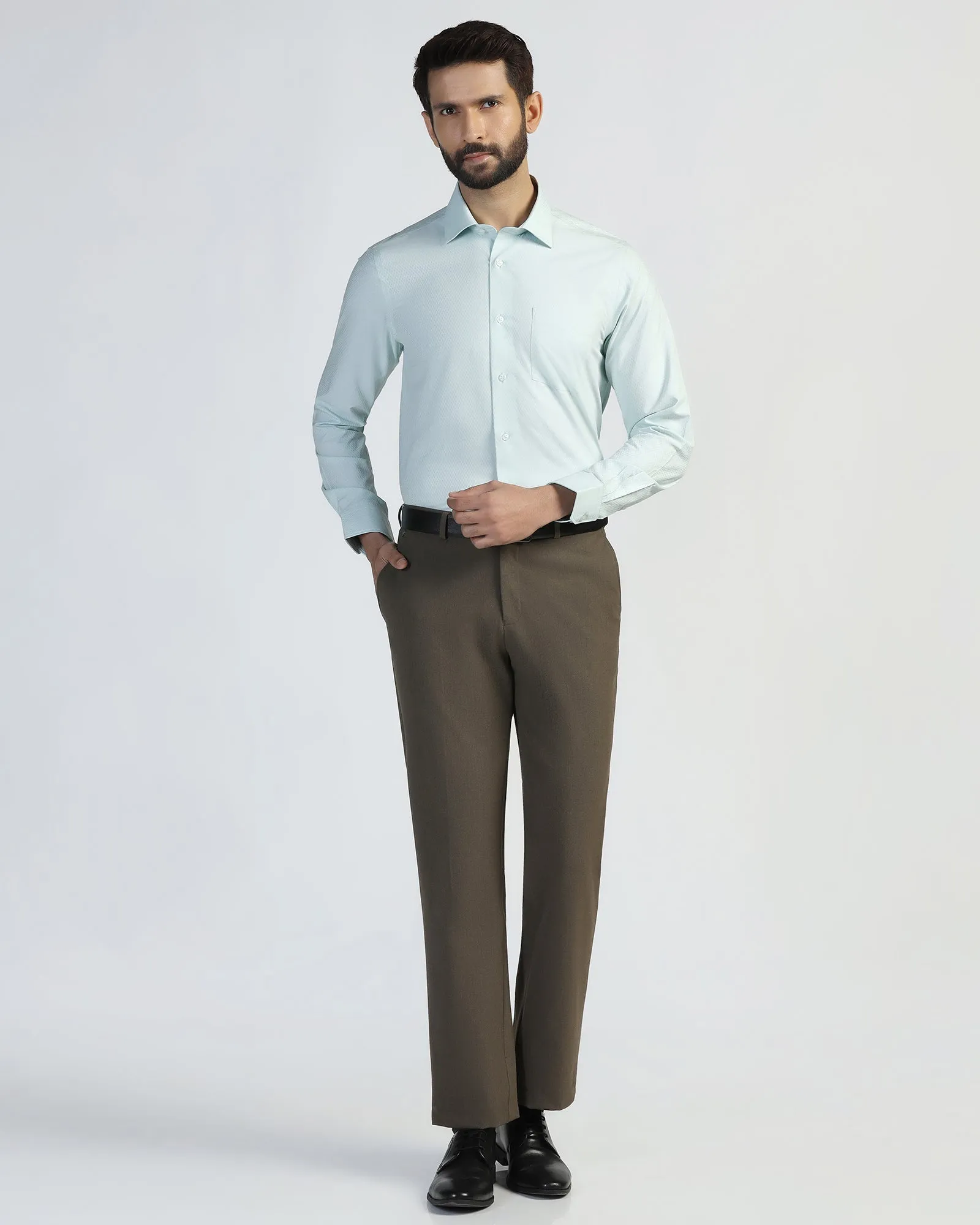 Non Iron Formal Mint Textured Shirt - Wren Handcrafted Detail