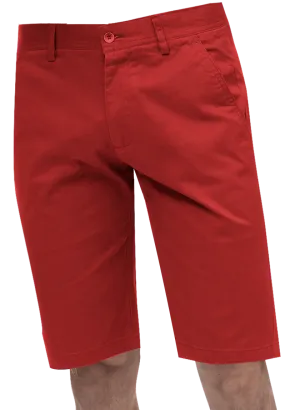 Kent & Park Mens Solid Red Classic Fit Flat Front Shorts TaglessLabeling Flexible Waistline