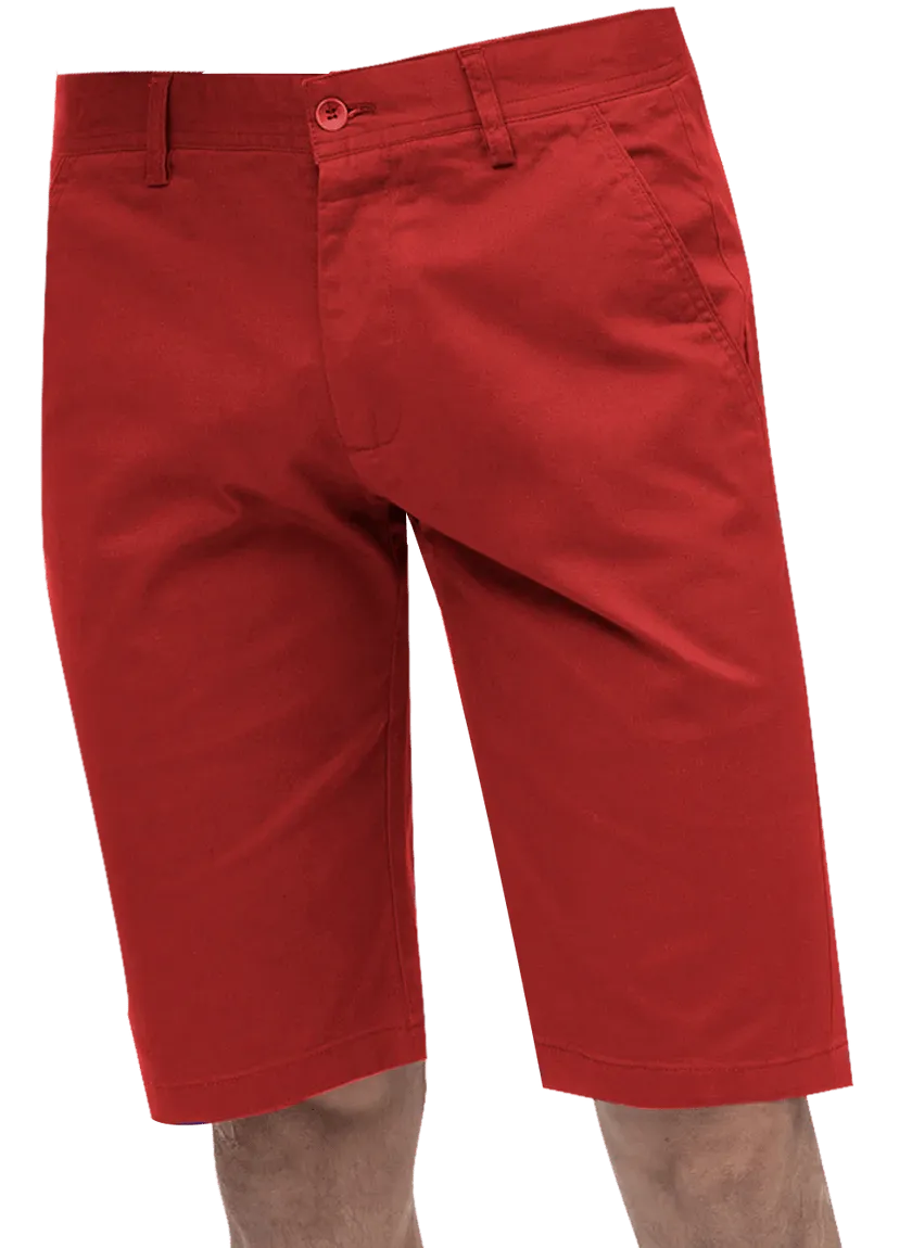 Weekend Casual Stay Fresh Kent & Park Mens Solid Red Classic Fit Flat Front Shorts