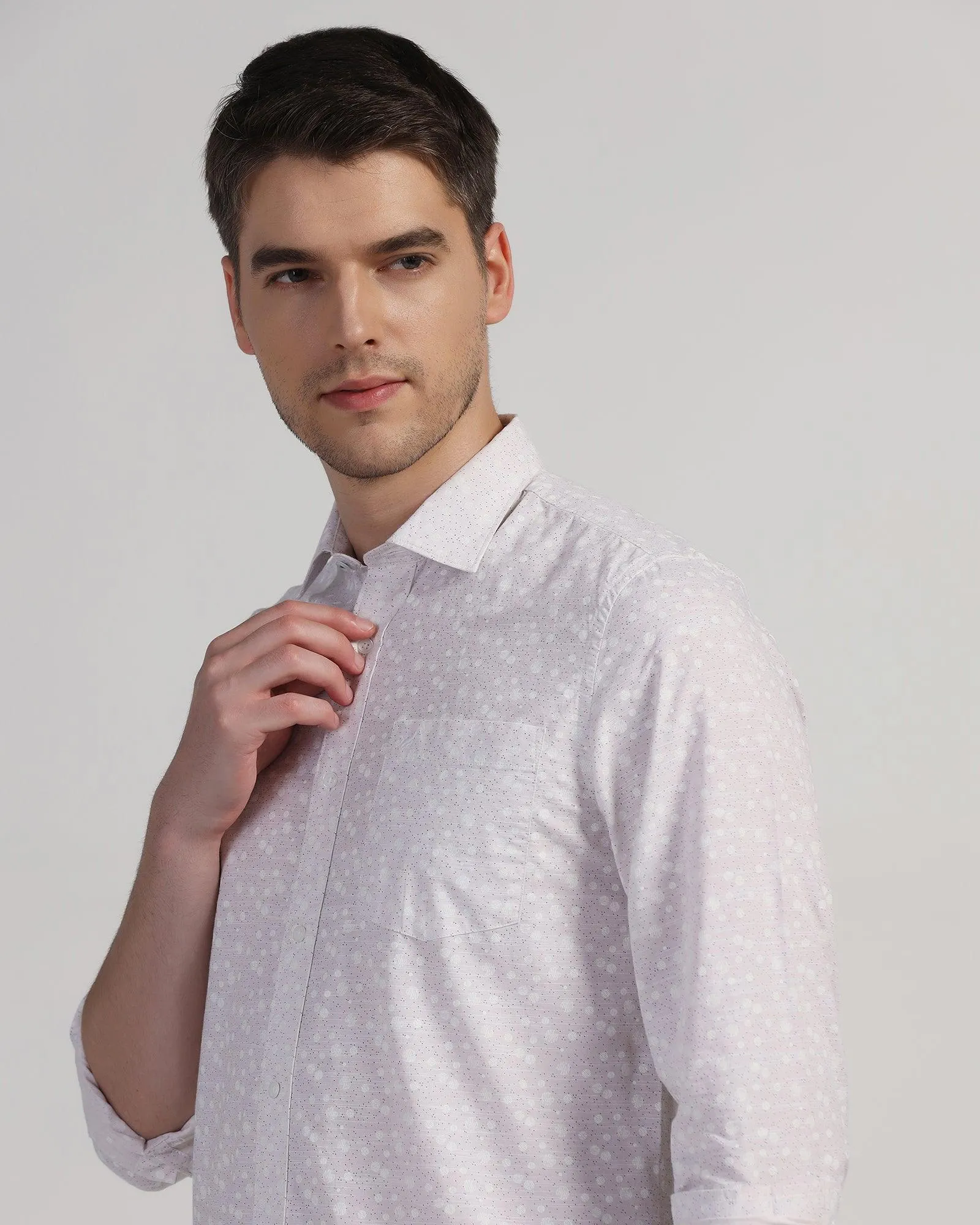 Refined Aesthetic Vibrant color Casual Beige Printed Shirt - Salsa