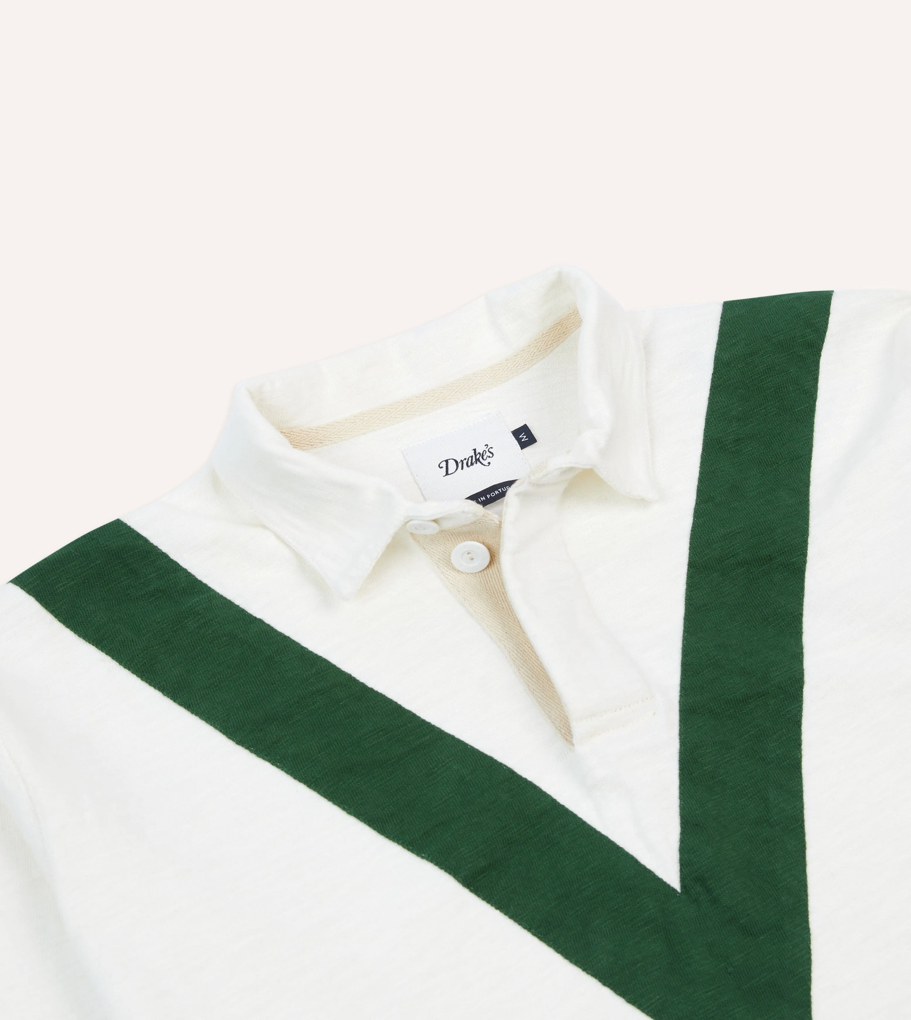 Gradient effect Ecru and Green Chevron Cotton Rugby Shirt