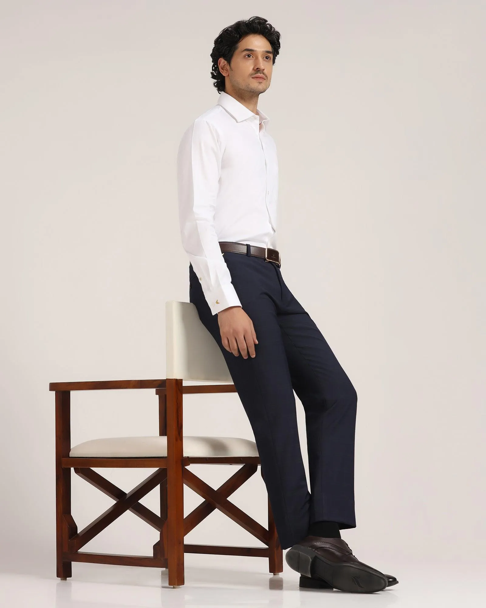Luxe Formal White Solid Shirt - Wonder Seamless Sides