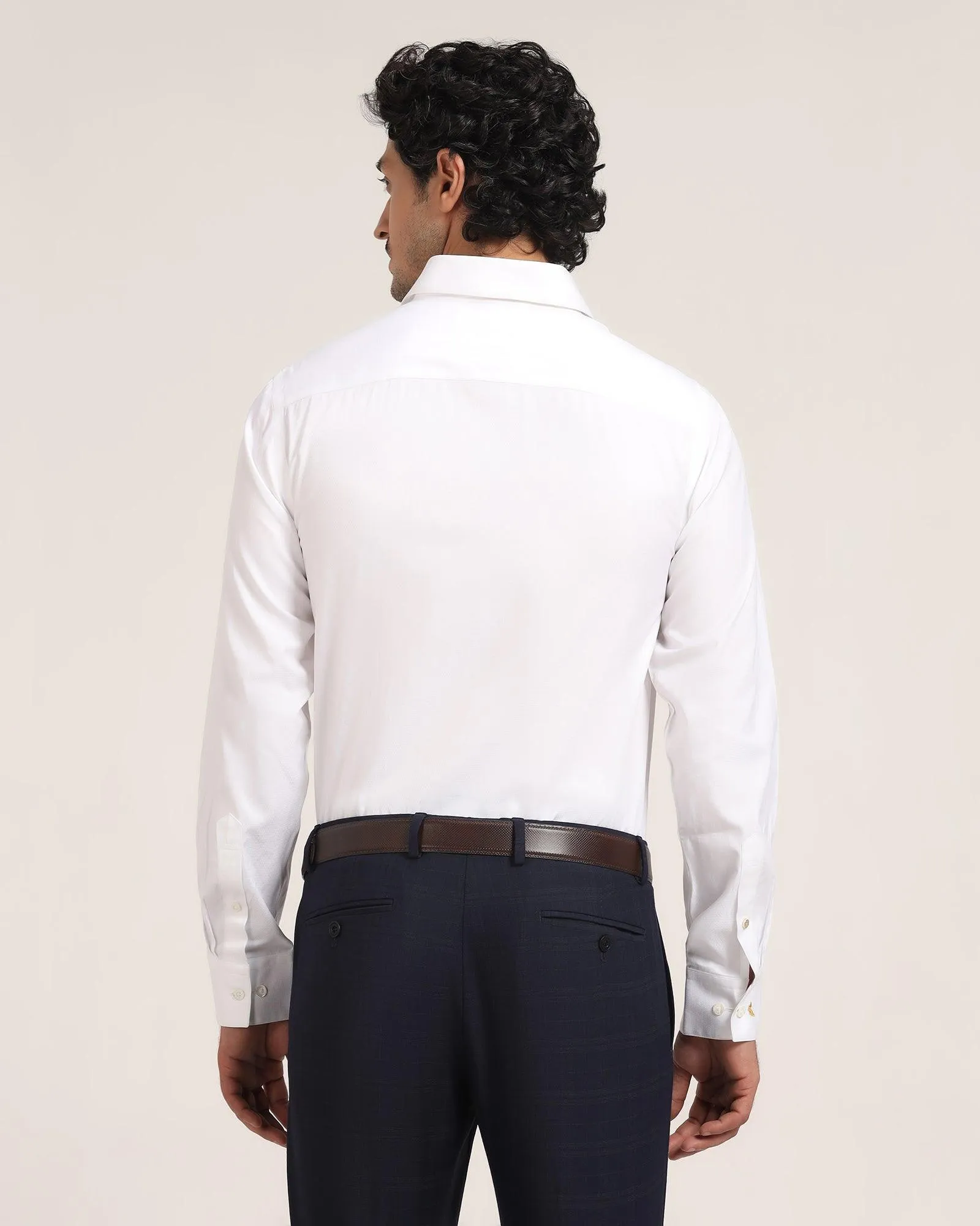 Luxe Formal White Solid Shirt - Wonder Nautical Look