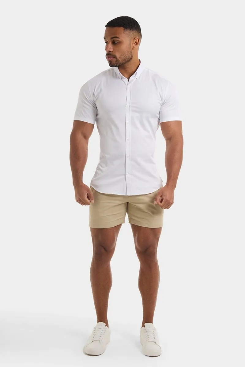 Athletic Fit Short Sleeve Signature Shirt in White Workwear Essential