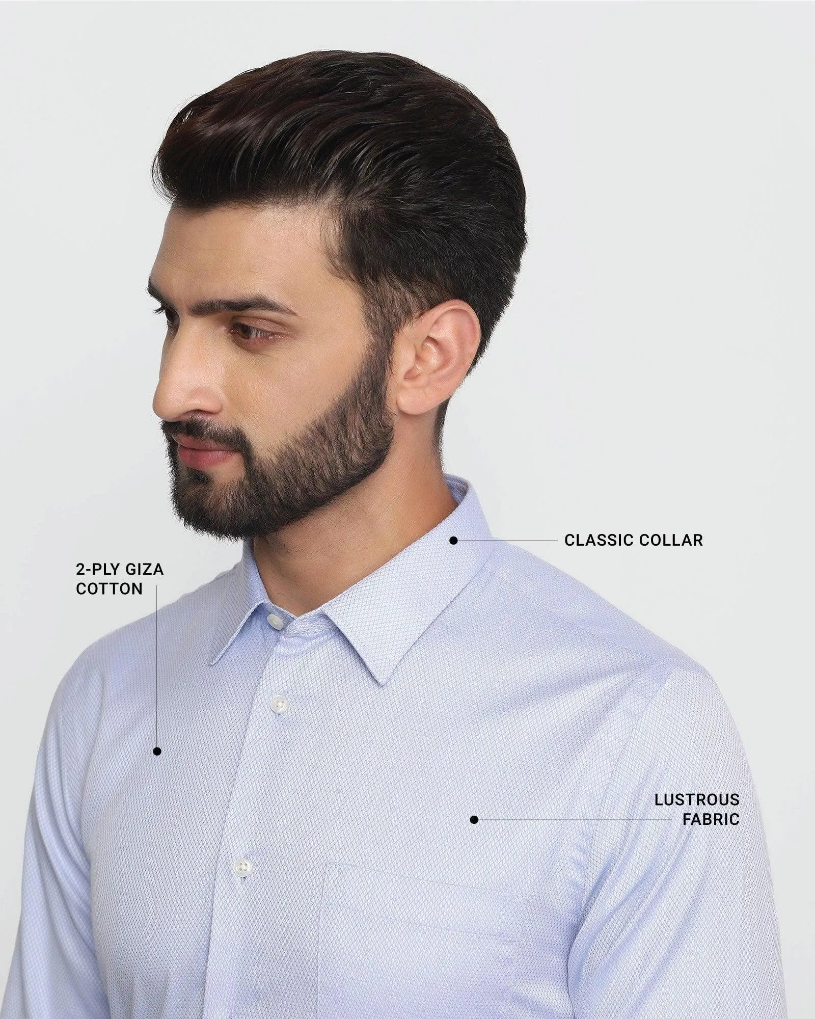 Contemporary Style Must Haves Formal Sky Blue Textured Shirt - Samuel