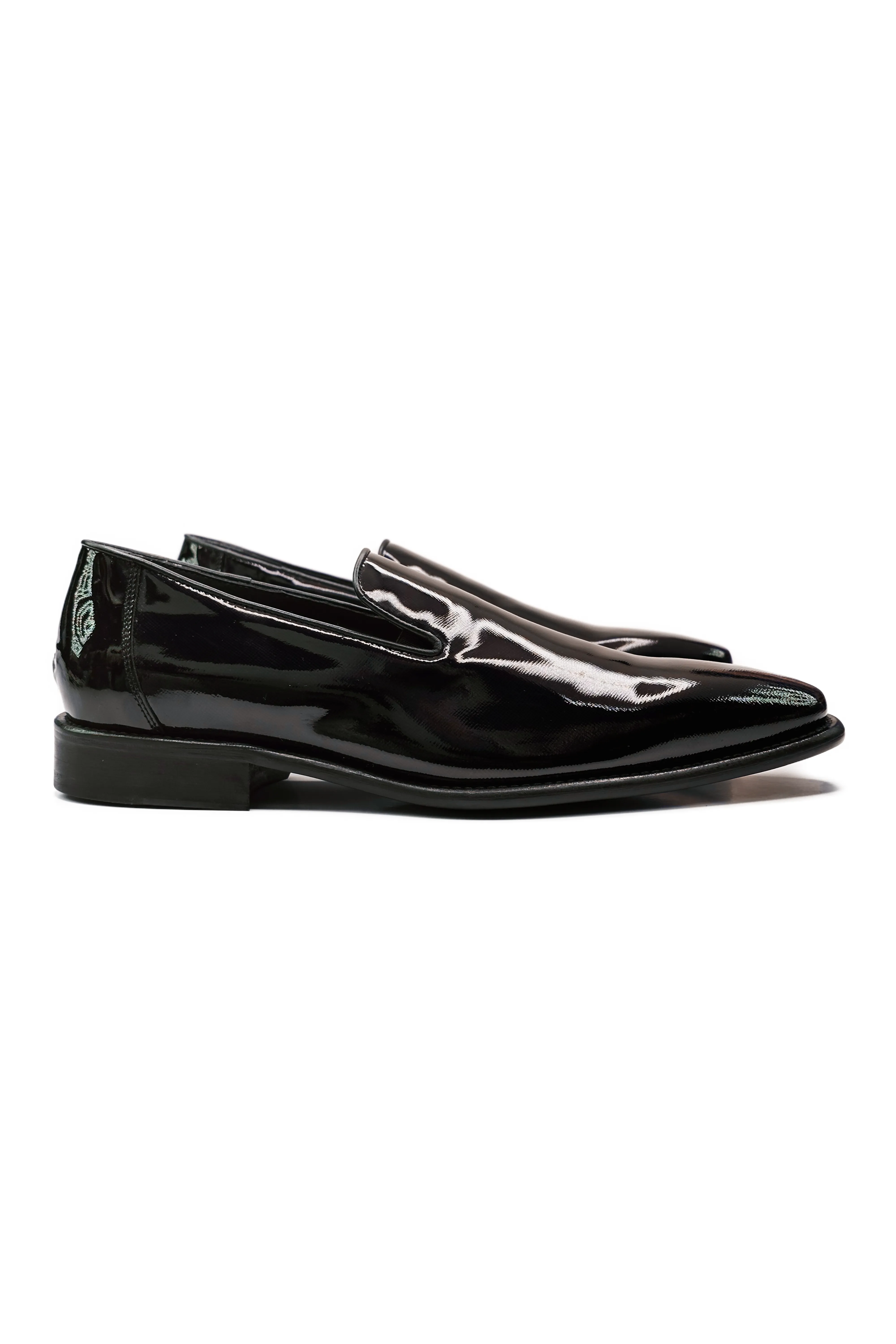 Zeri Patent Leather Tuxedo Shoes Wingtip Design Slip Resistant