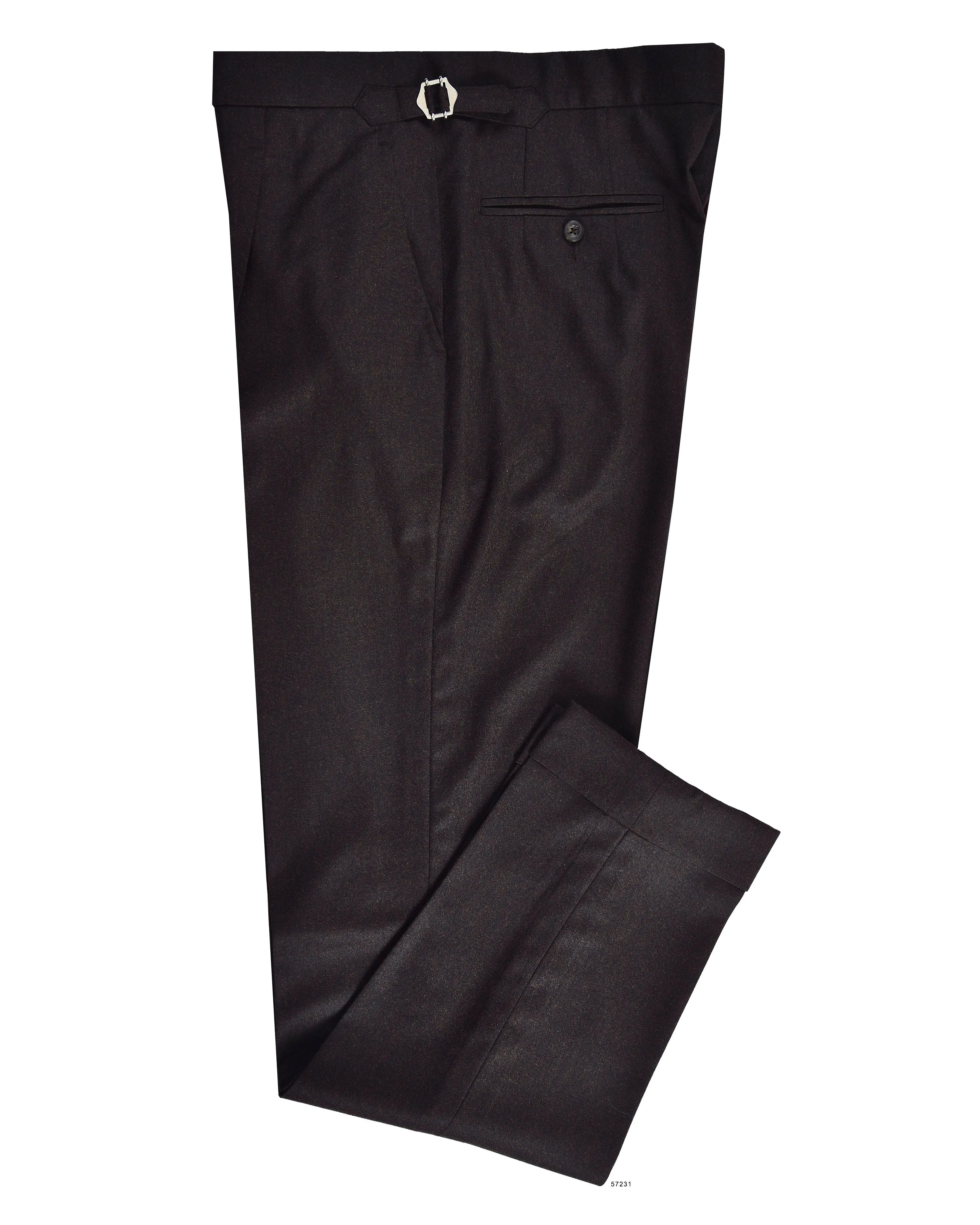 Body shaping VBC 100% Wool: Dark Chocolate Brown Flannel Dress Pant