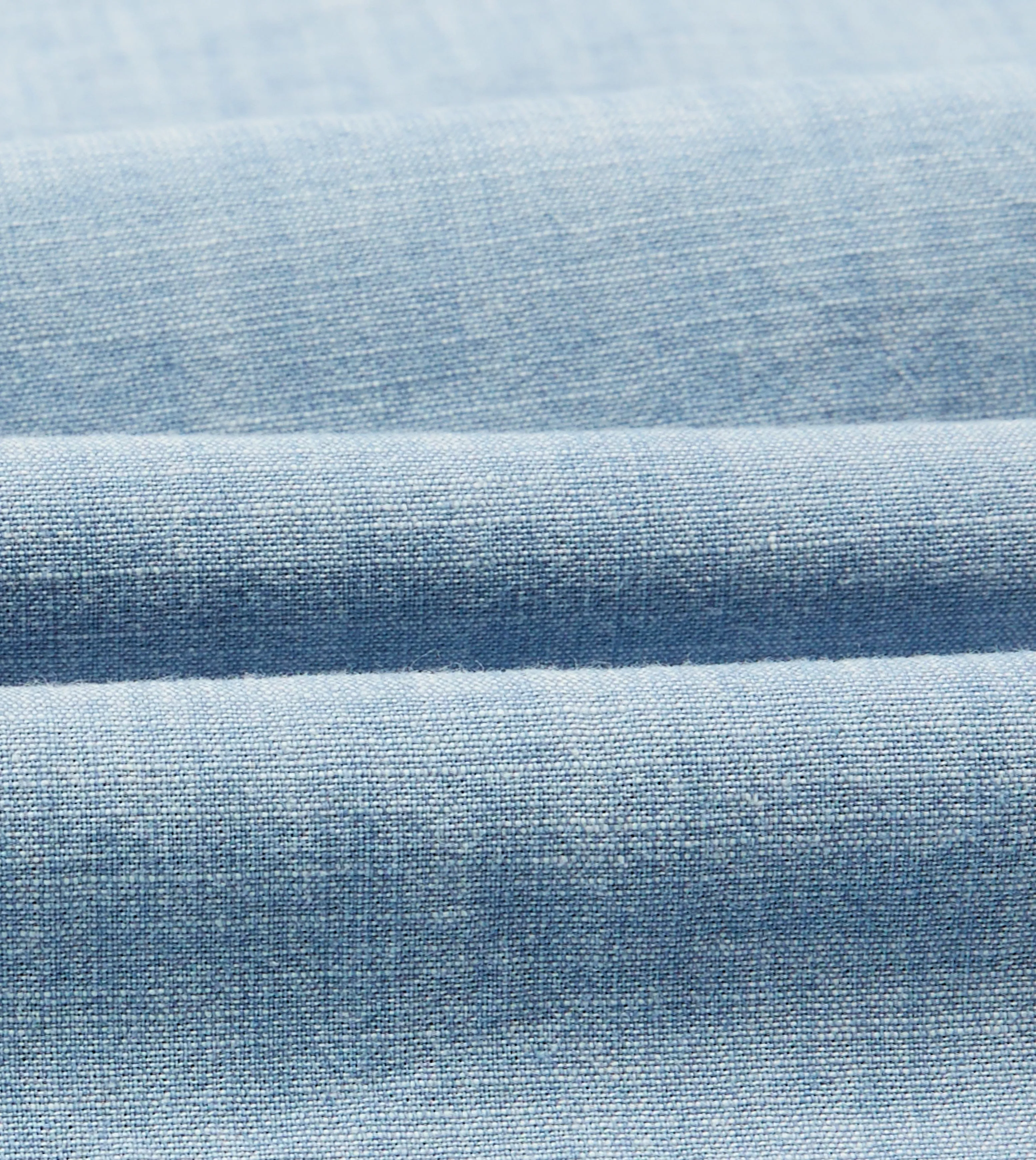 Tailored Fit Picnic Outfit Blue Cotton Chambray Spread Collar Popover Shirt