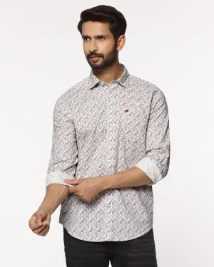 Casual Beige Printed Shirt - Ryder Cooling Core Technology