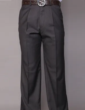 DurablePolyester BreathableLining HEATHER CHARCOAL REGULAR FIT PLEATED PANTS