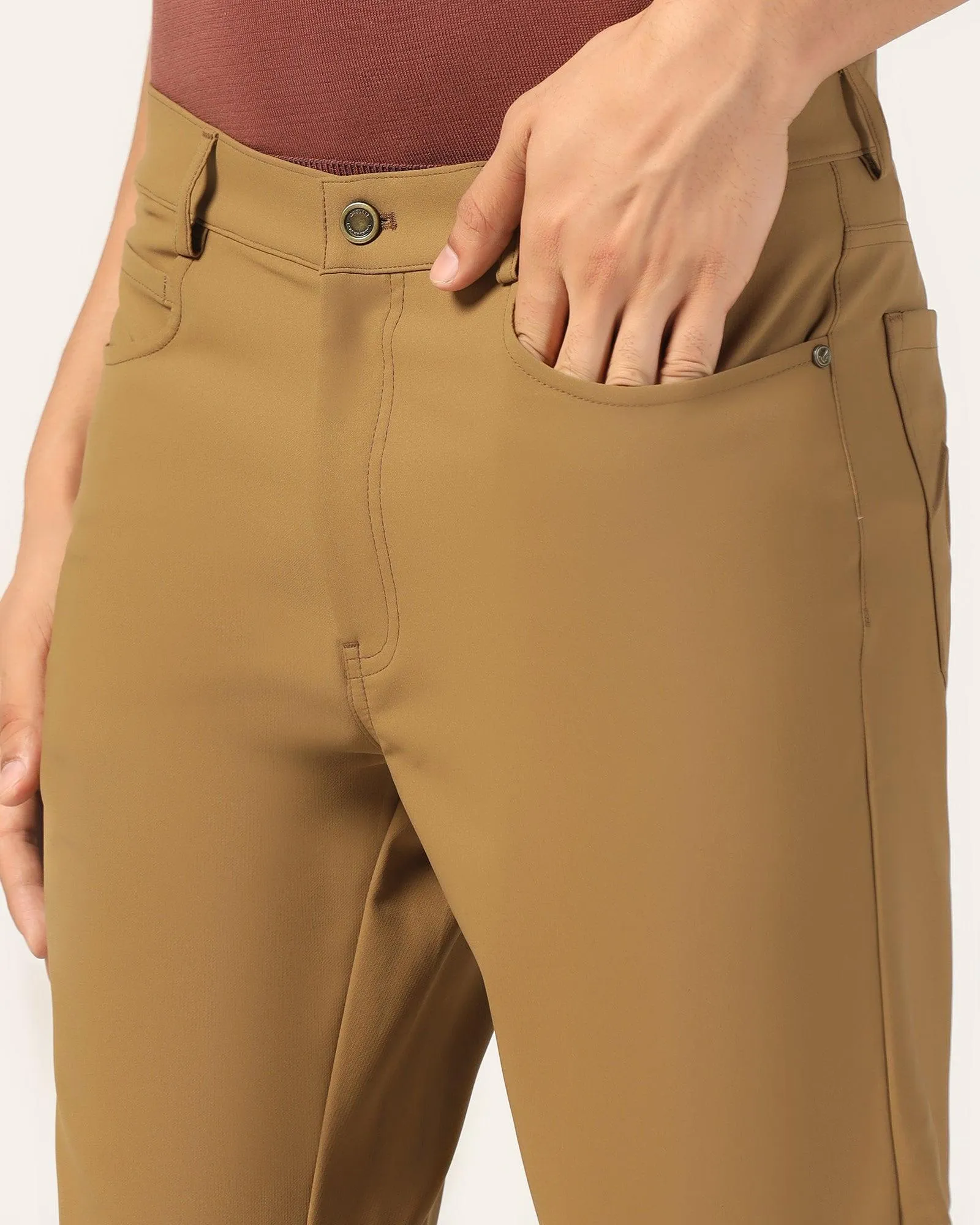 TechPro Slim Comfort Casual Khaki Solid Khakis - Gogg Sleek Cut BreathableFabric