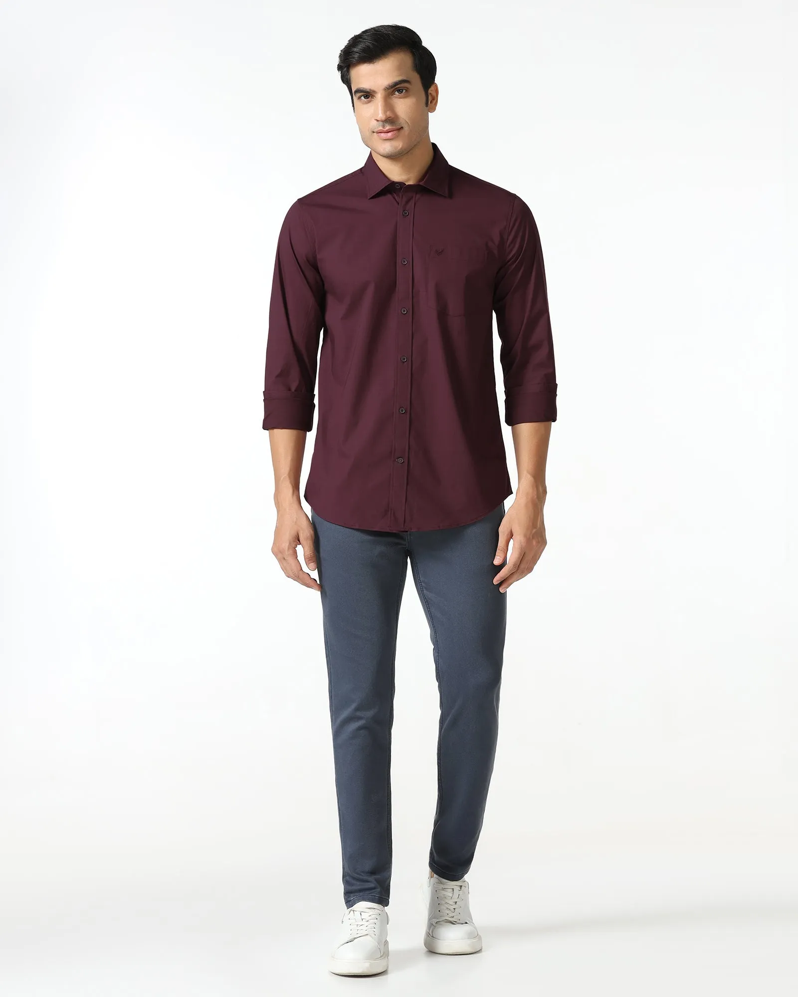 All day wearability Cherry Lacquer Solid Shirt - Lujo