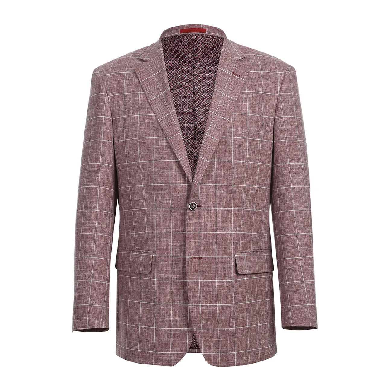 Alessandro Vitello by Renoir Classic Fit Blazer Wine 294-31 Double Breasted
