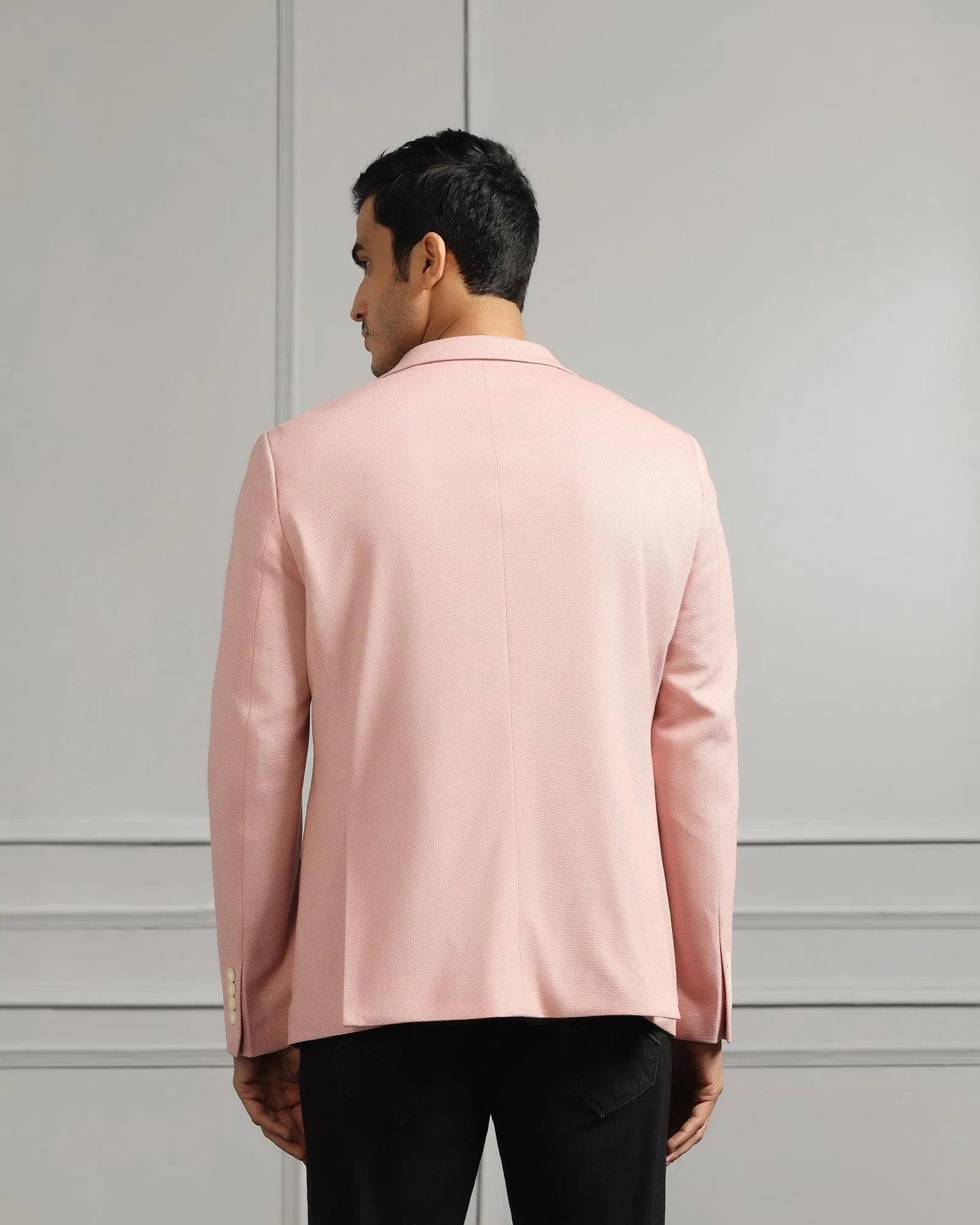 Casual Dusty Pink Textured Blazer - Ken Dynamic flex Snow Block