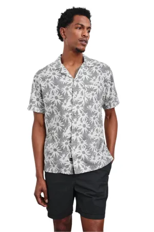 Waimea Linen-Blend SS Shirt - Charcoal/White ZeroRestrictionMobility