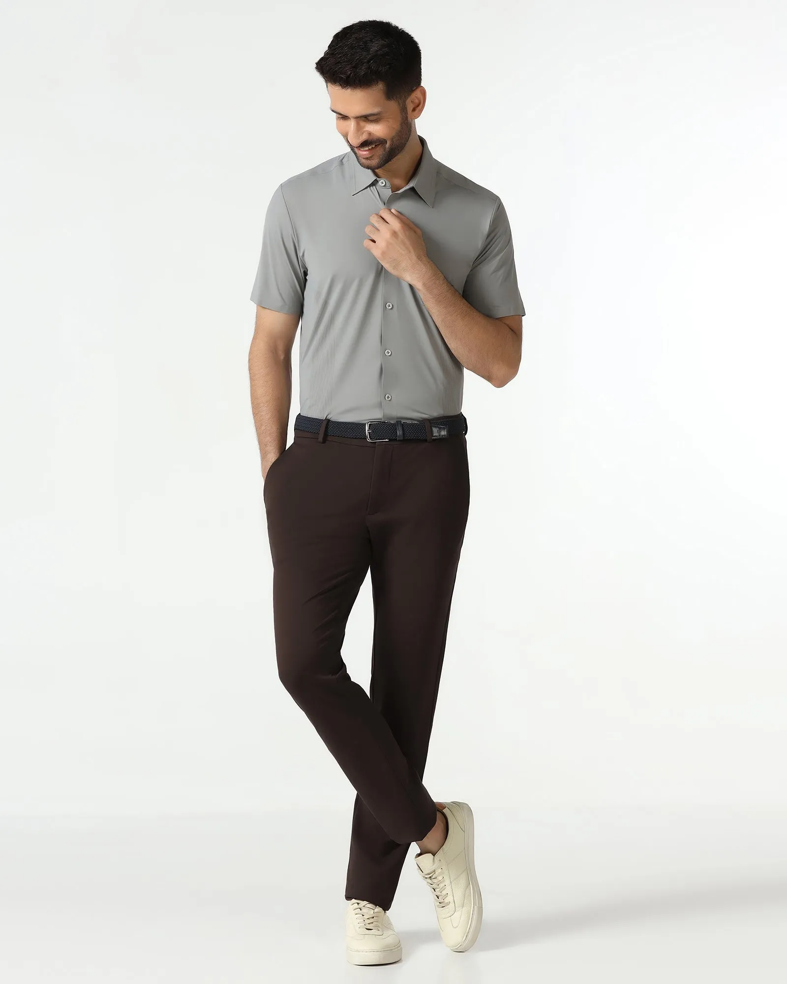 Brown Techpro Solid Khakis - Ziea Soft Material AntiSnagZippers