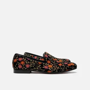Felipe Floral Smoking Slipper Contoured Footbed