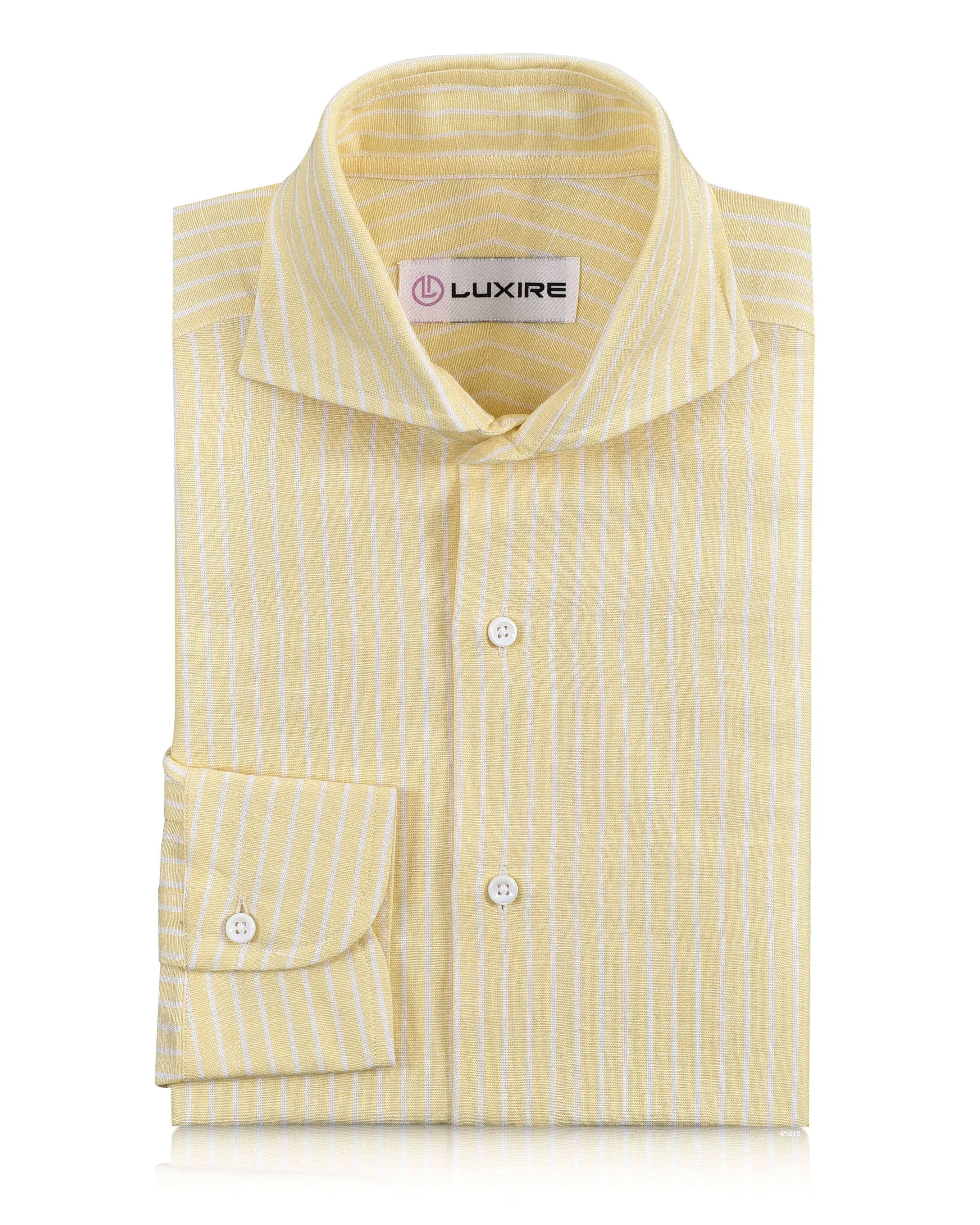 Utility Jacket Cotton Linen: White Pencil Stripes On Pastel Yellow