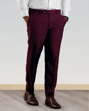 Adjustable drawstring Dugdale Maroon Wool Flannel Dress Pant