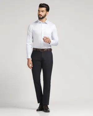 Luxe Slim Comfort B-95 Formal Navy Solid Trouser - Meter AbrasionResistantFabric Ventilated Panels