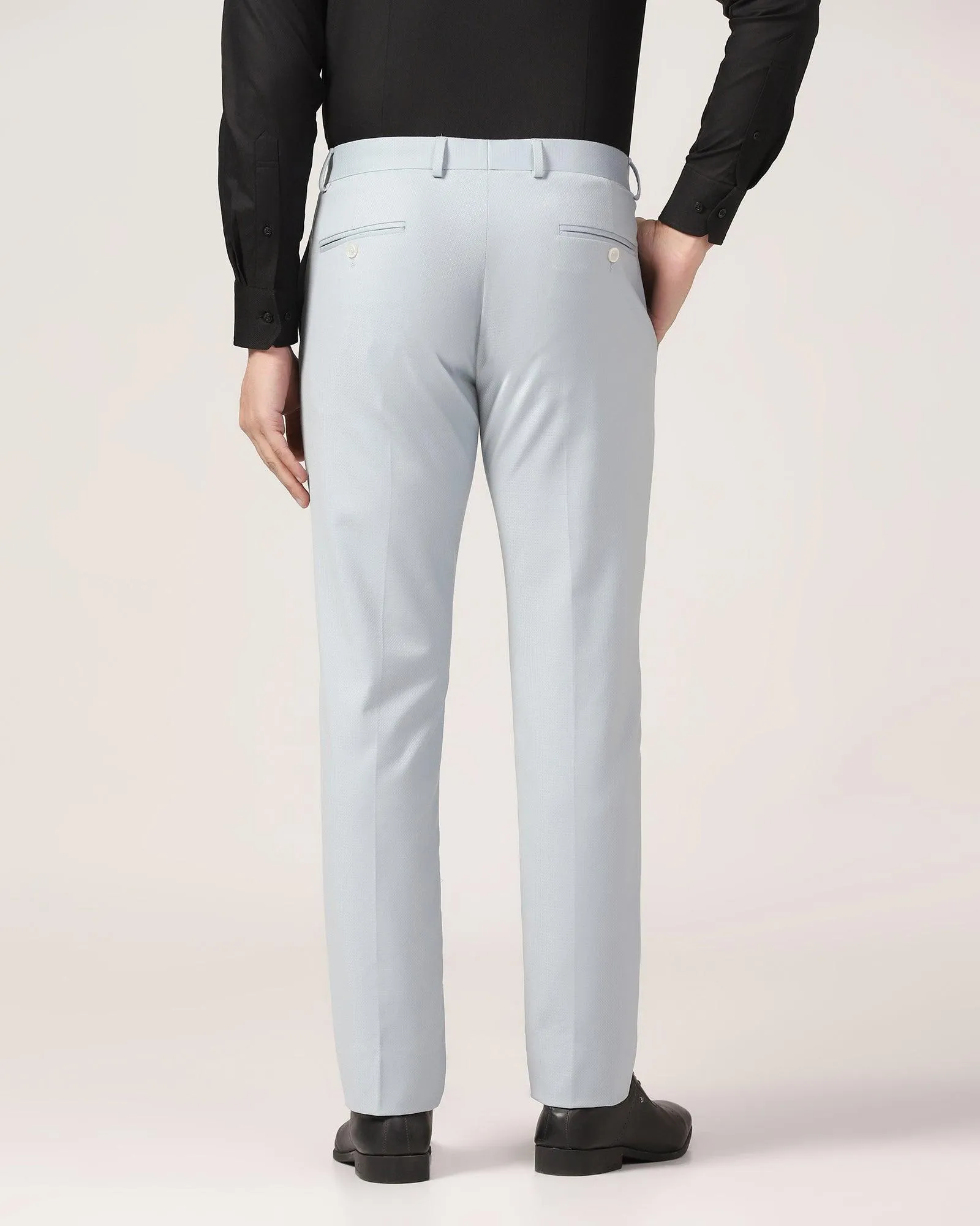 Slim Fit B-91 Formal Blue Textured Trouser - Adler Lightweight Design Effortless Fit