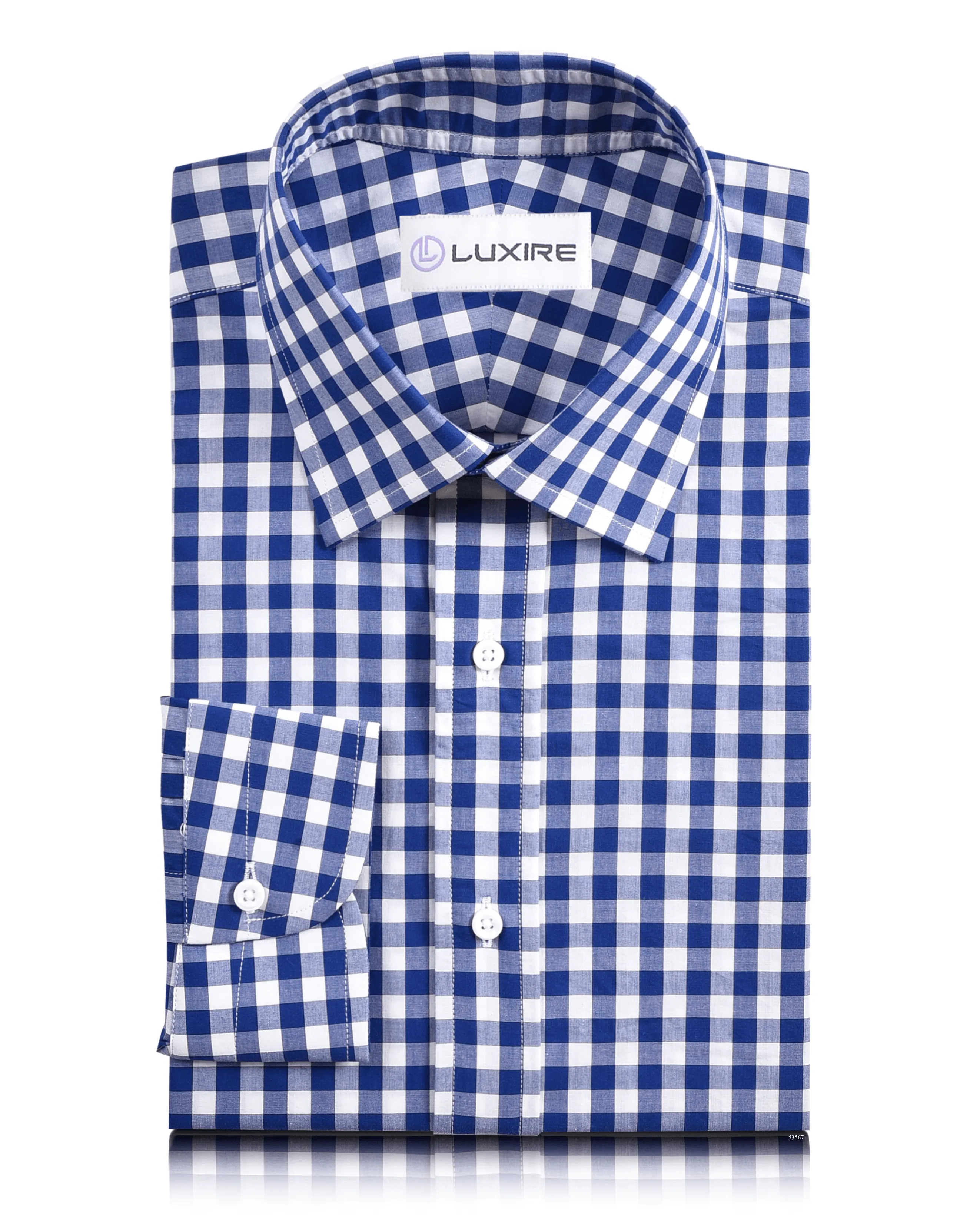 Estate Blue Gingham Checks On White Shirt Energy Flow Dream Feel
