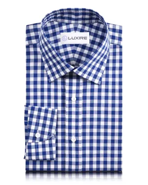 Estate Blue Gingham Checks On White Shirt Energy Flow Dream Feel