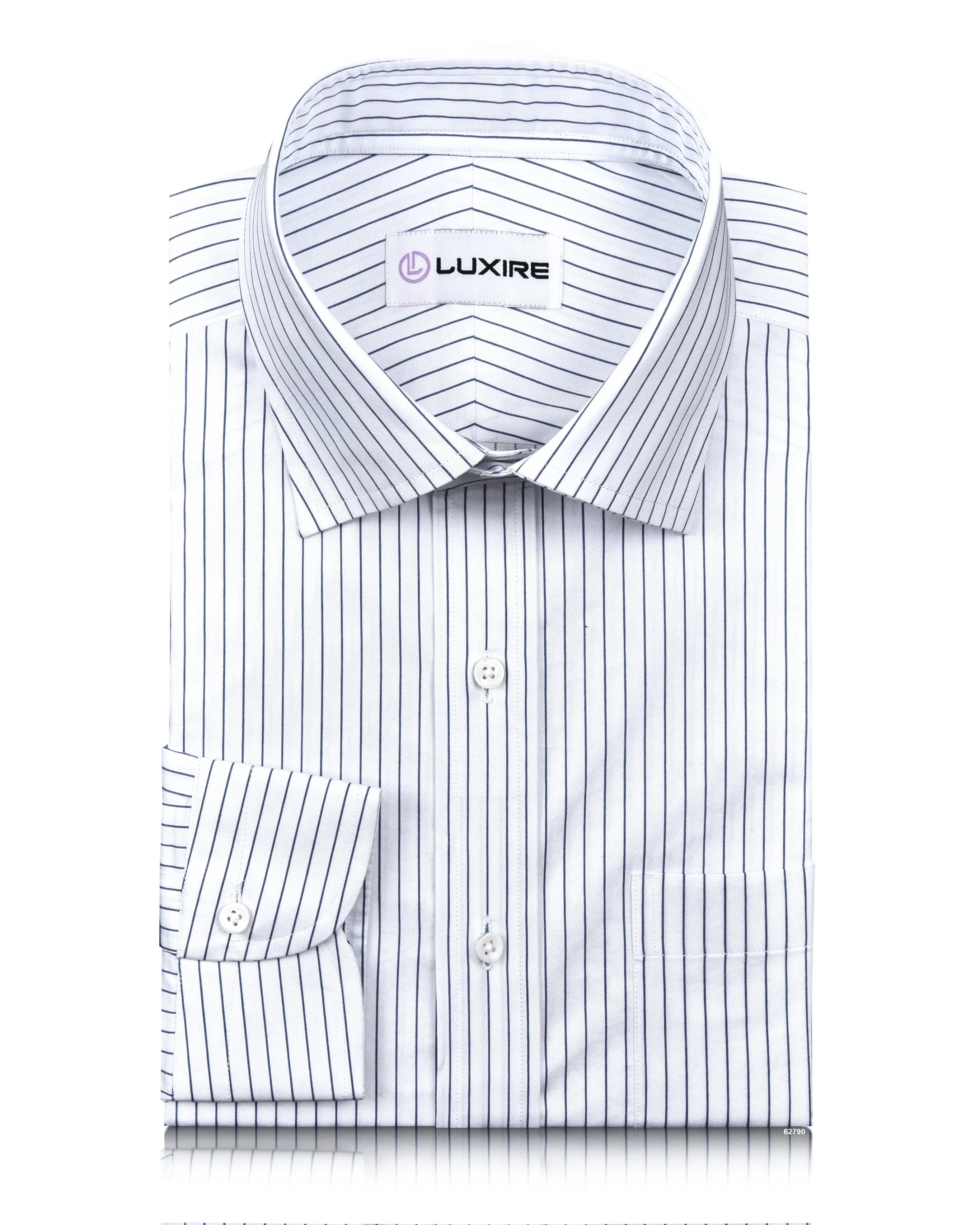Reinforced Shoulders Effortless Comfort Luxire Presto: Monti Blue Pin Stripes Twill Shirt