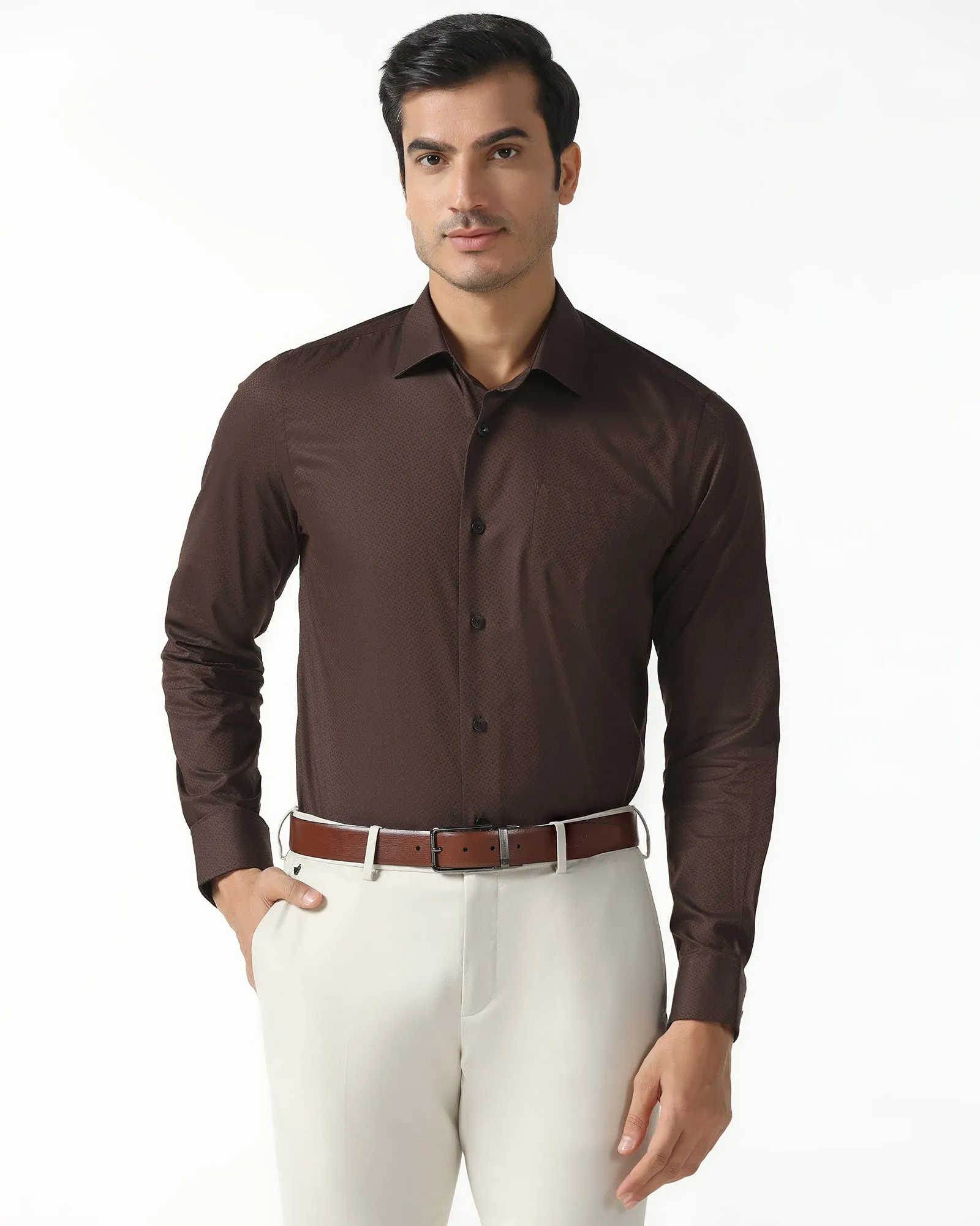 Boho chic Chocolate Sauce Textured Shirt - Regard